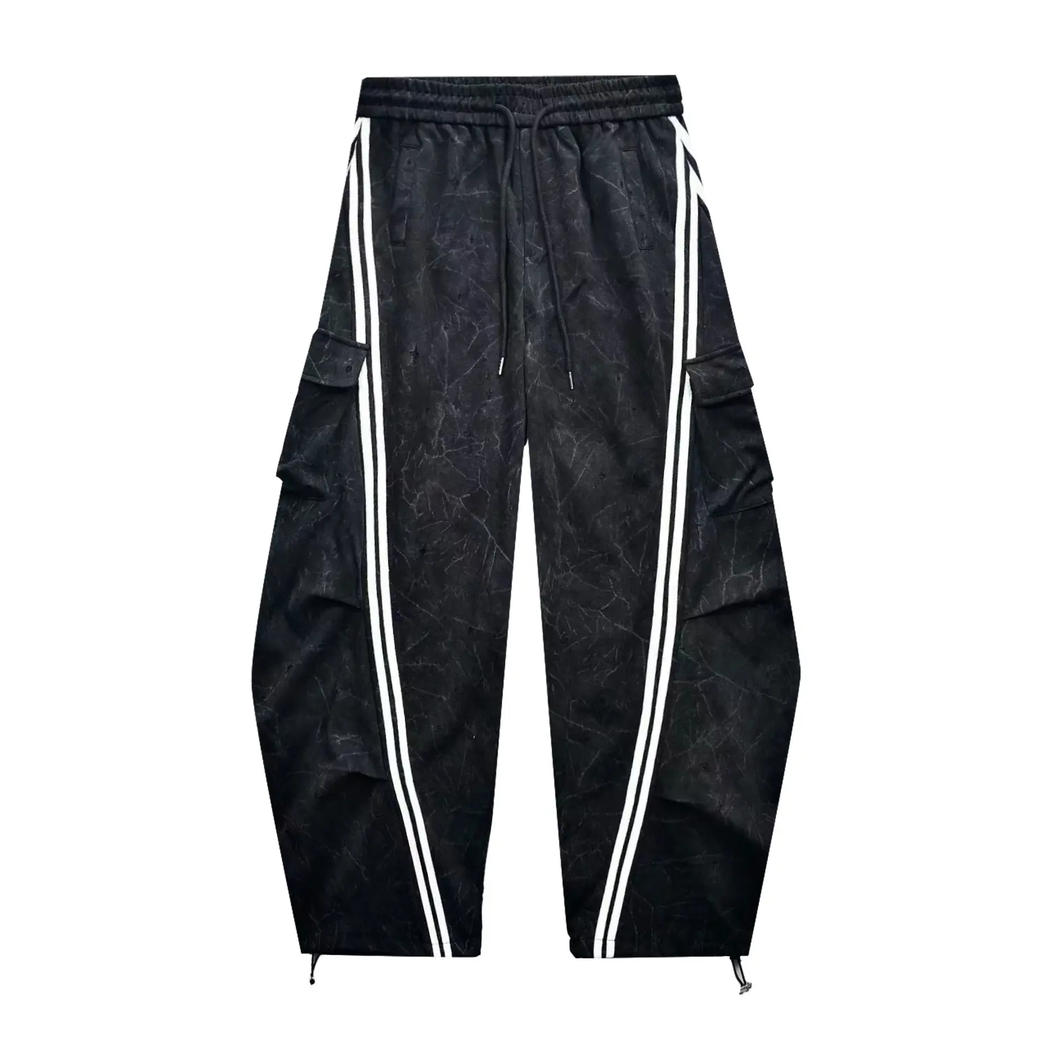 Loose Fit Street Cargo Pants With Side Pockets For Women - Stretch Comfo – back view detail