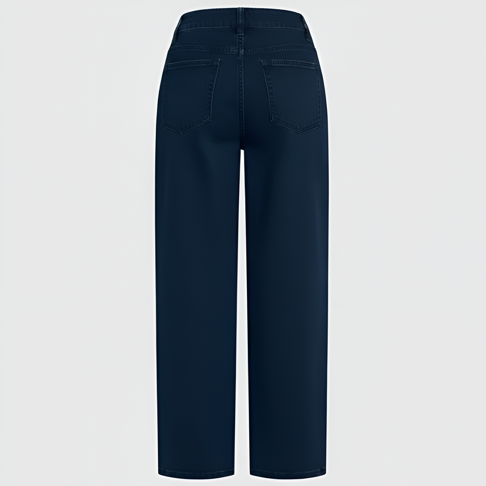 Solid Seam Front Mid Rise Straight Leg Pants Mid Rise Stretch Fabric Casual Trousers - Image 14