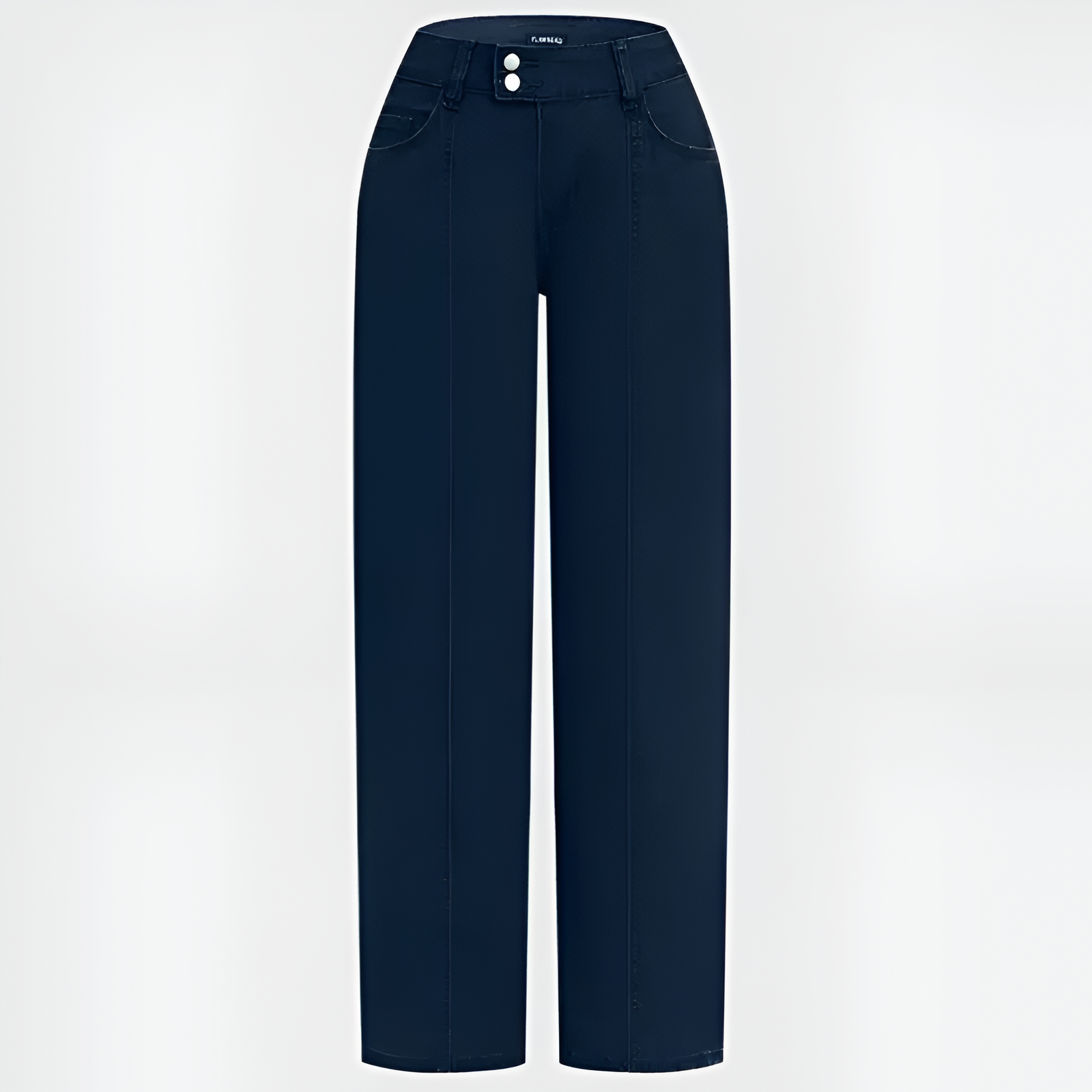 Solid Seam Front Mid Rise Straight Leg Pants Mid Rise Stretch Fabric Casual Trousers - Image 13
