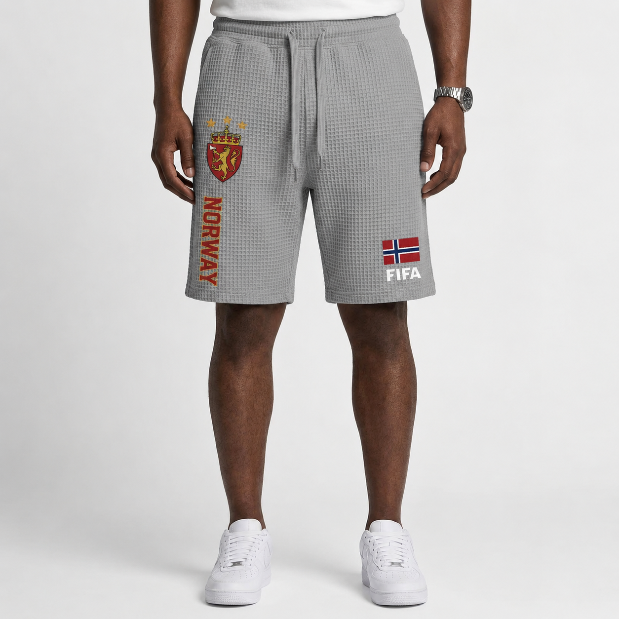 FIFA 2026 Norway Printed Waffle Football Fan Shorts