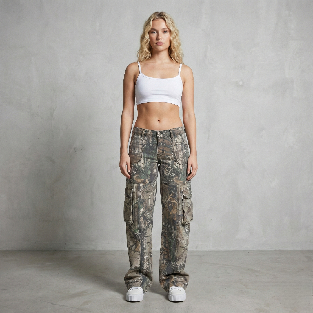 Oakland Themed Low Rise Cargo Pants For Women - product image 2 of 6