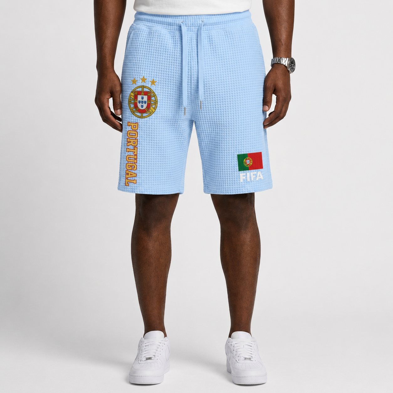 FIFA 2026 Portugal Printed Waffle Football Fan Shorts