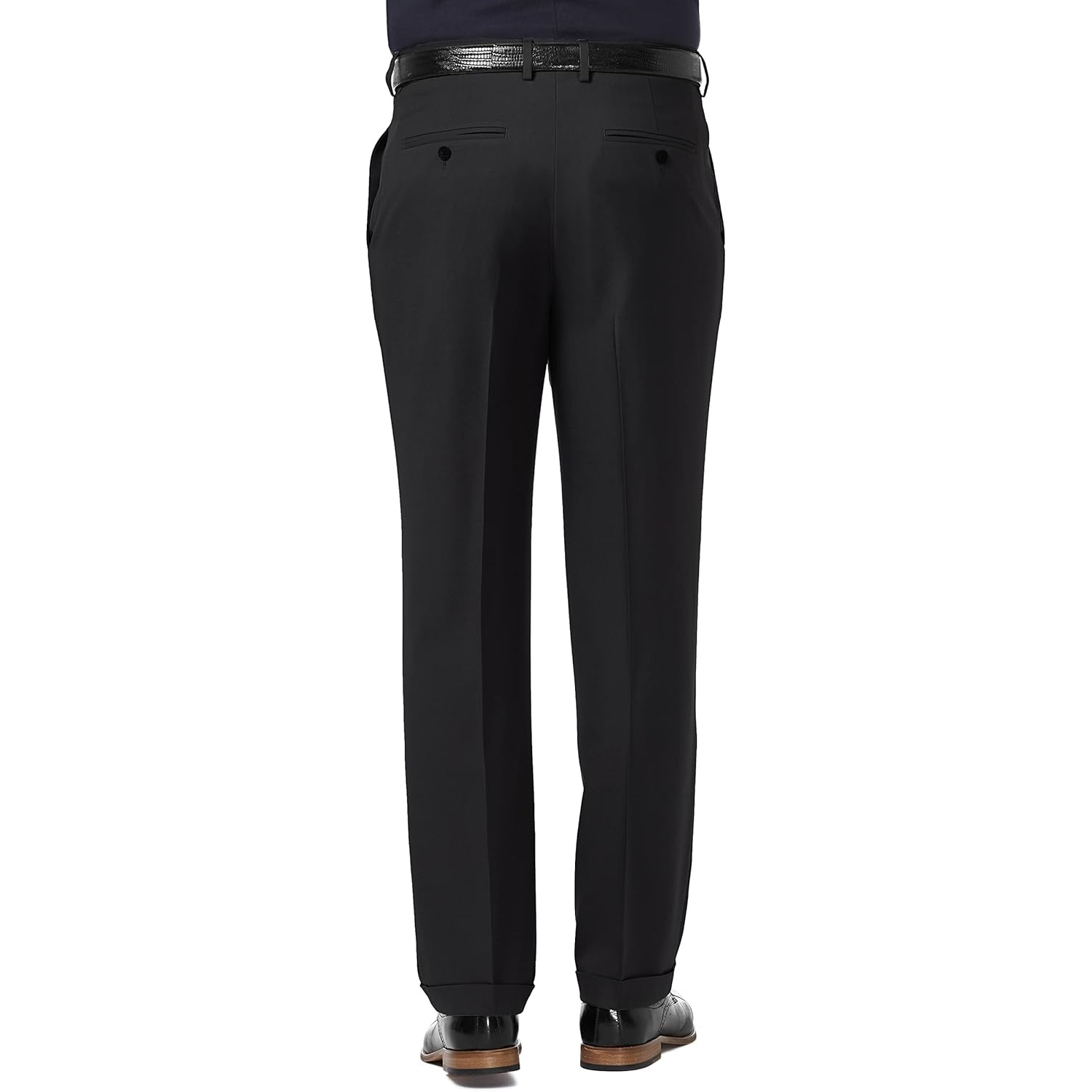 Classic Fit Pleated Dress Pants With Expandable Design For Men – side profile view