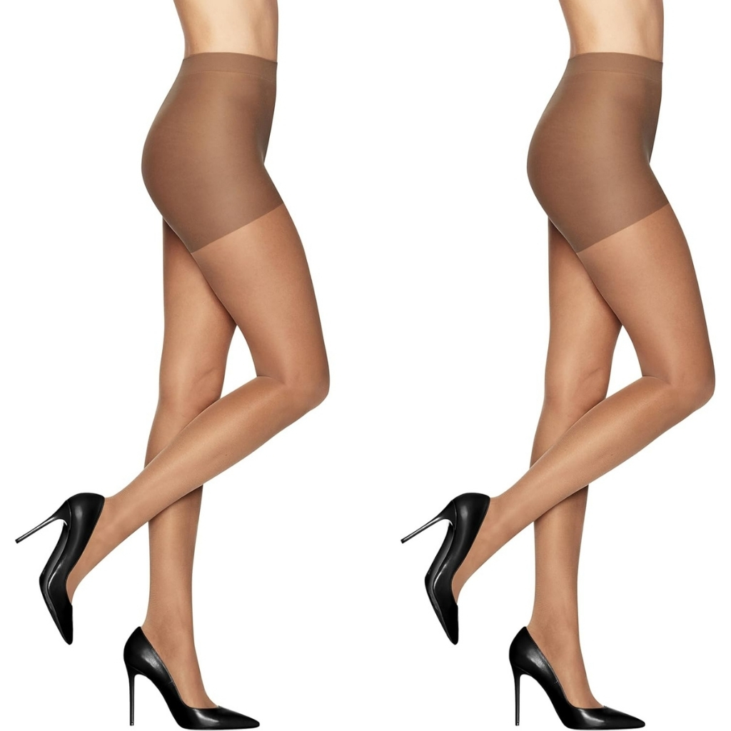 Sheer Control Top Pantyhose For Women – model wearing view