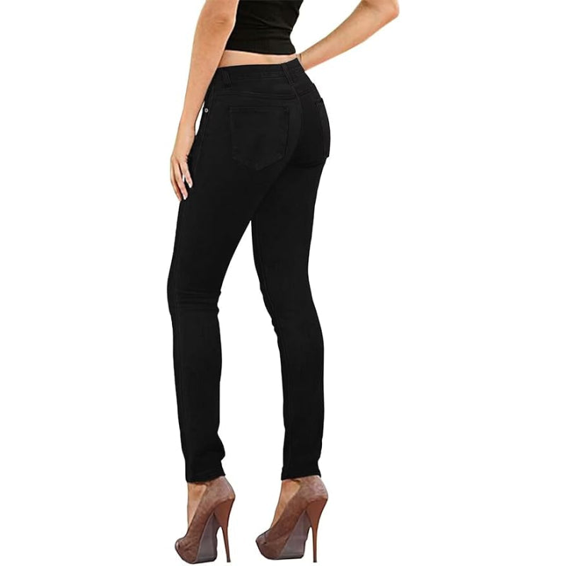 Stylish Comfy Stretch Denim Skinny Jeans – waistband detail