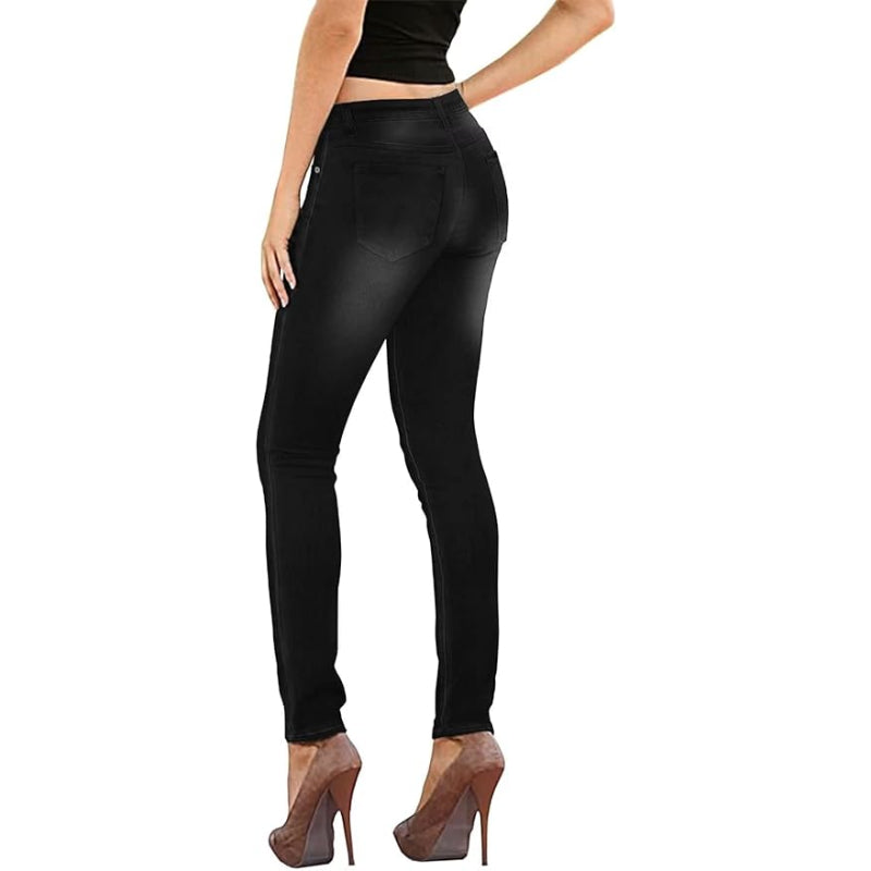 Stylish Comfy Stretch Denim Skinny Jeans – side profile view