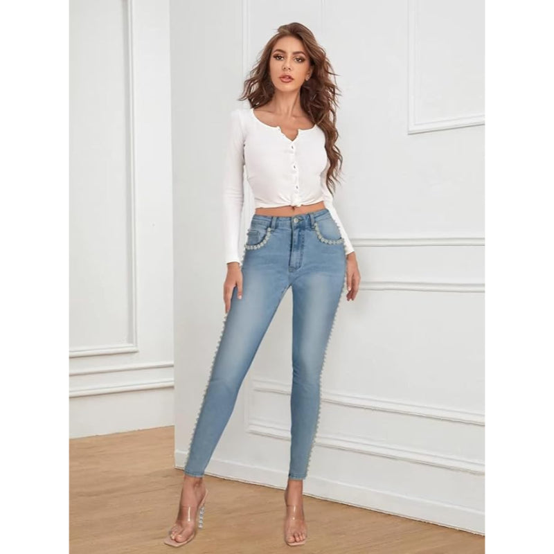 Stylish Comfy Stretch Denim Skinny Jeans – fit and style view