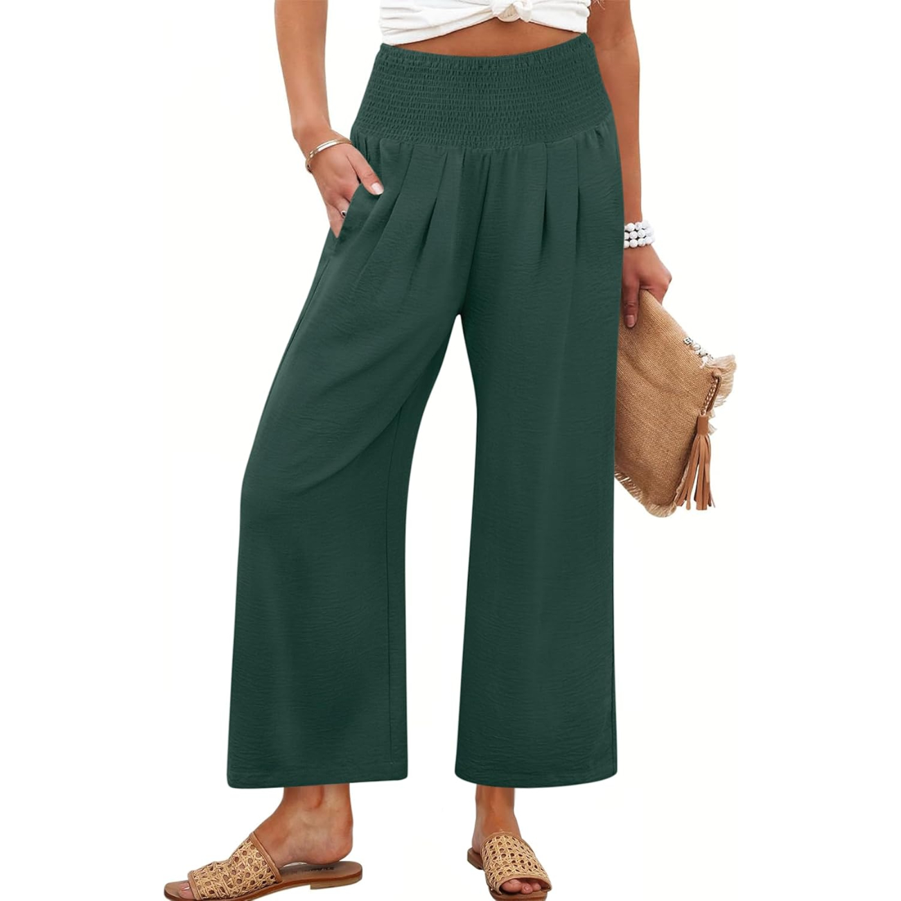 Summer Casual Flowy Palazzo Trousers For Women – lifestyle view 14