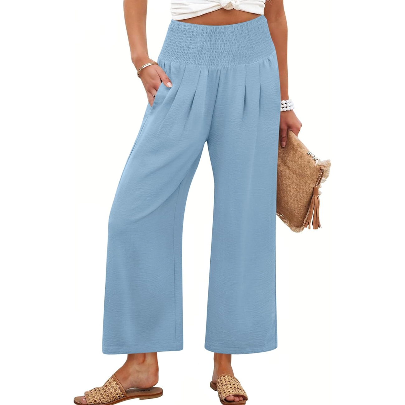 Summer Casual Flowy Palazzo Trousers For Women – lifestyle view 13