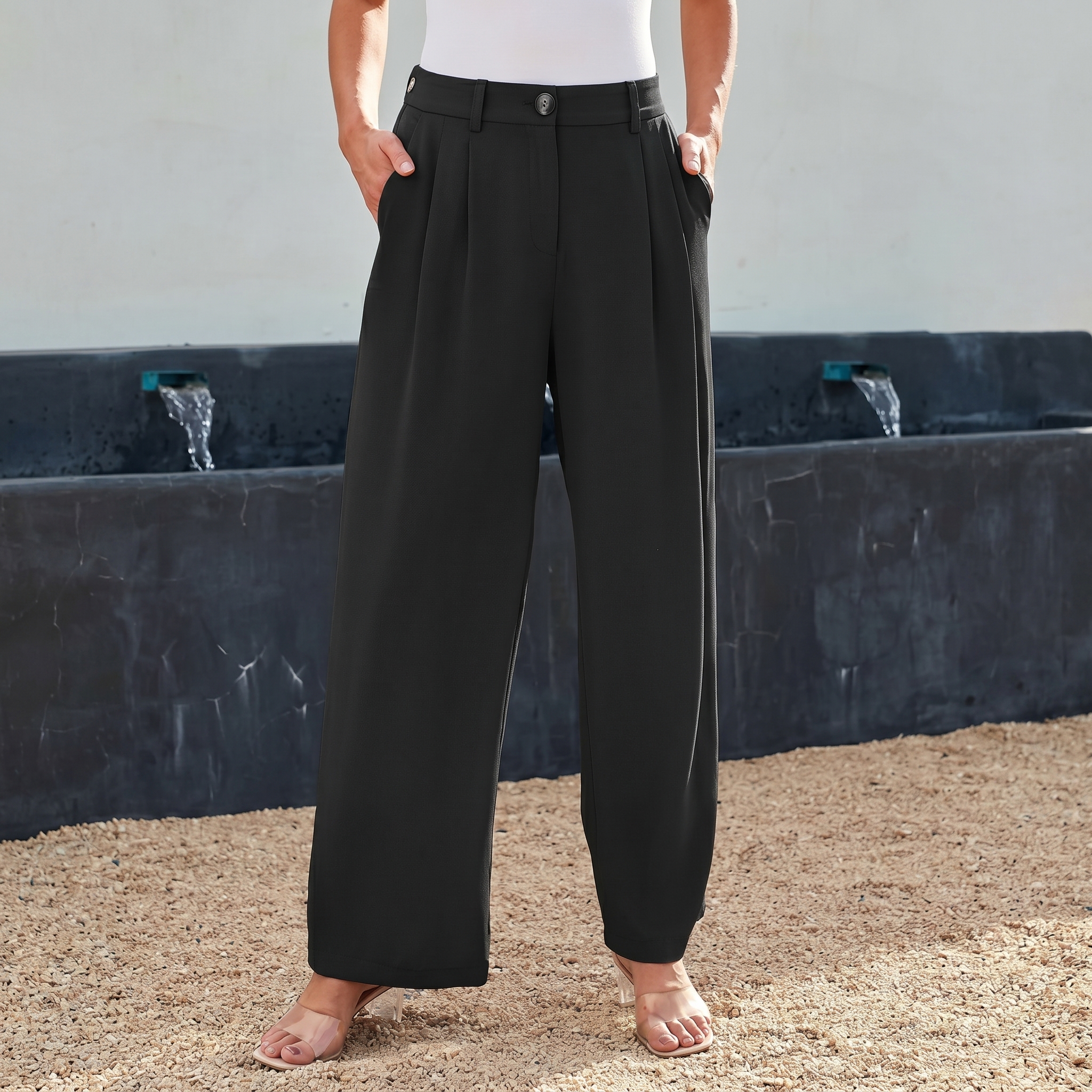 Wide And Leg Dress Pants High Rise Dressy For Women
