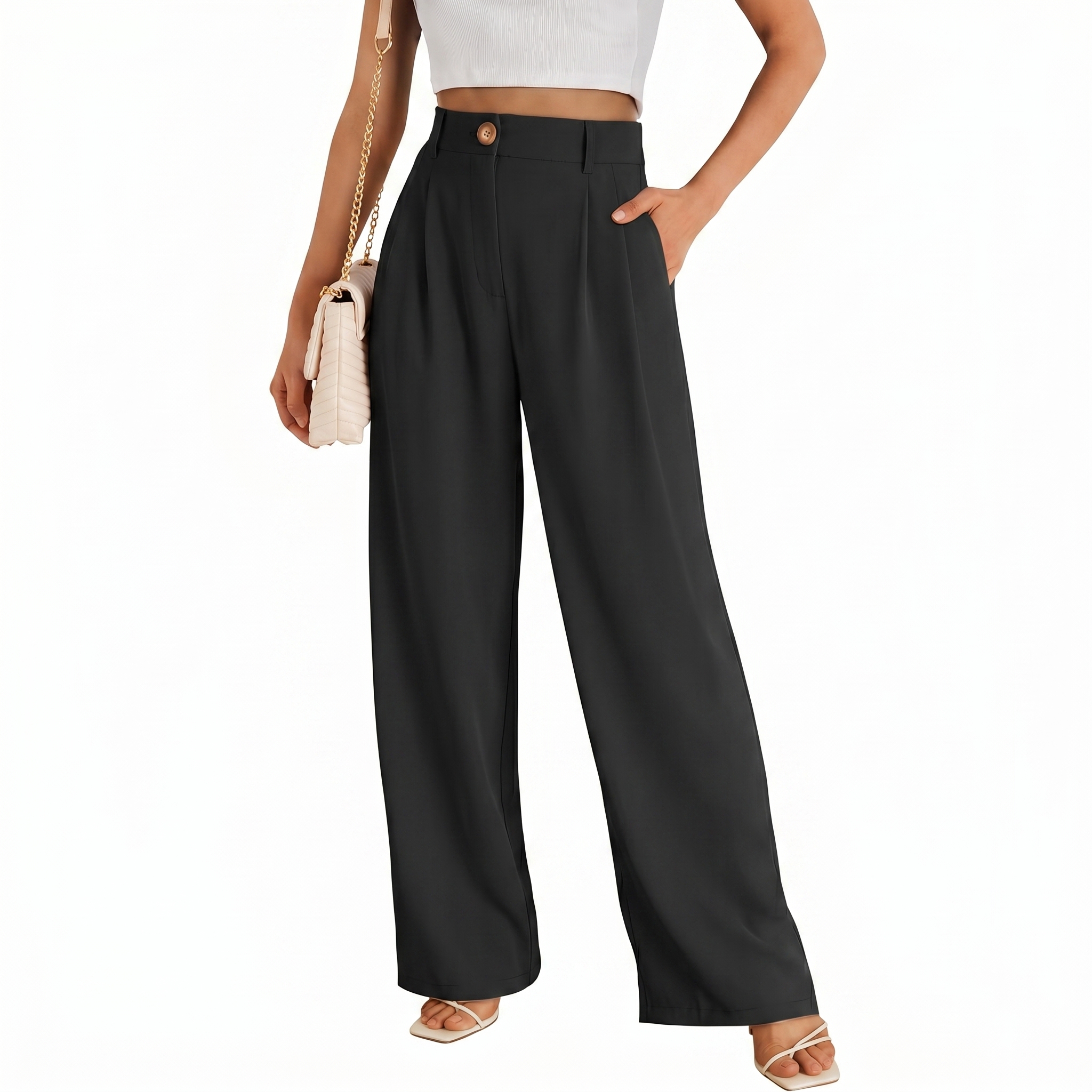 Wide And Leg Dress Pants High Rise Dressy For Women