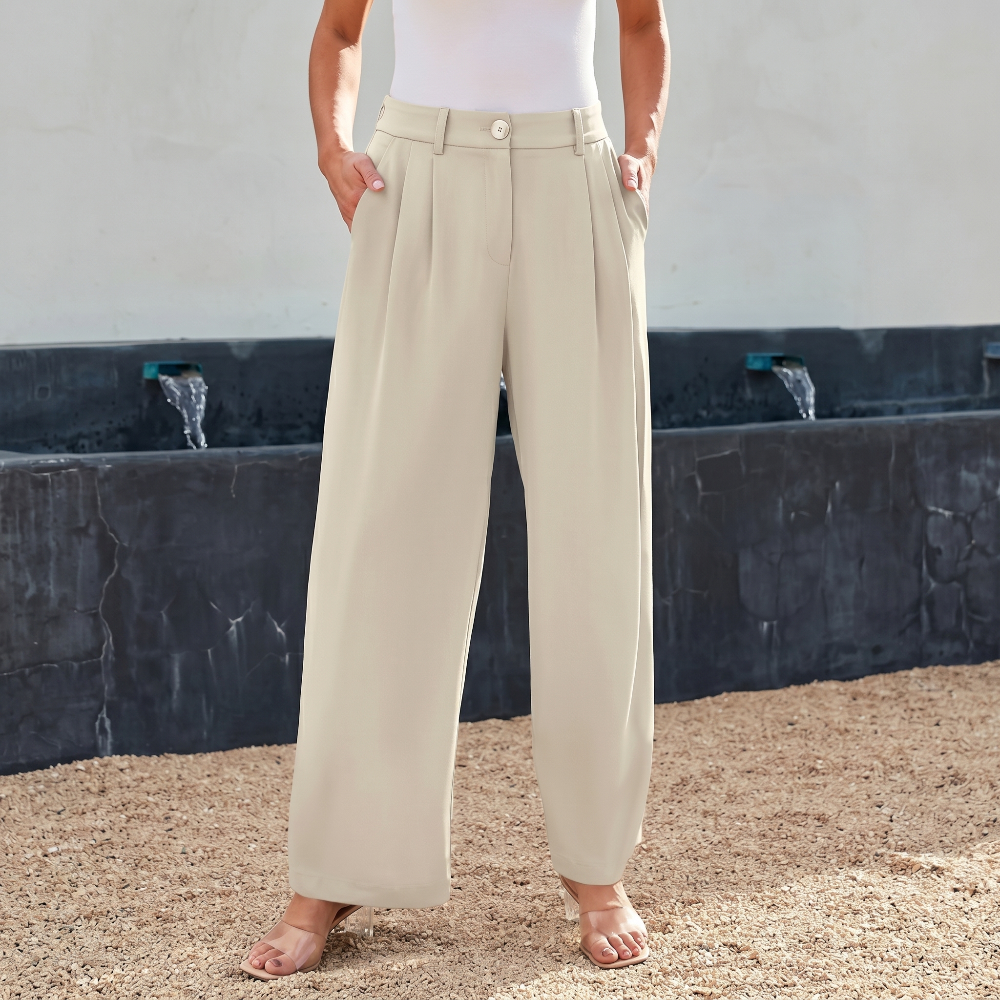 Wide And Leg Dress Pants High Rise Dressy For Women