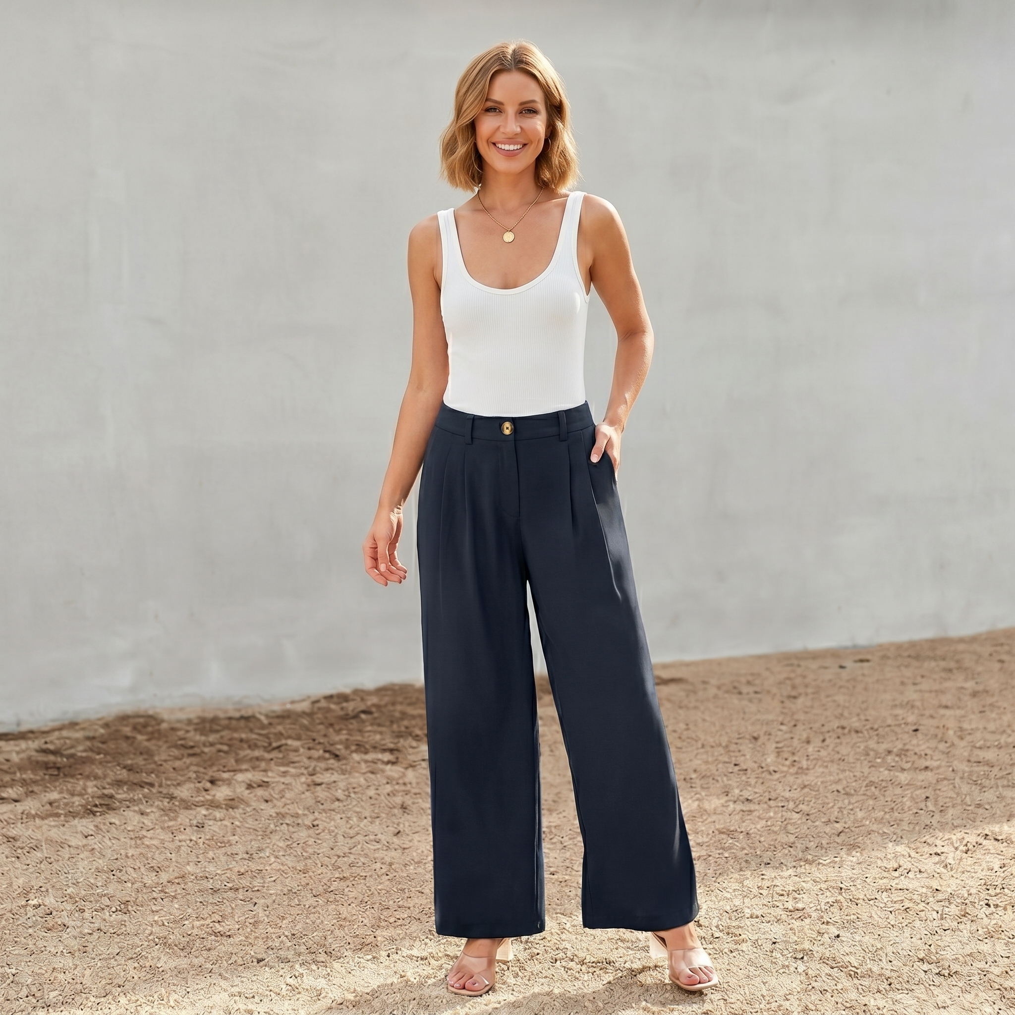 Wide And Leg Dress Pants High Rise Dressy For Women