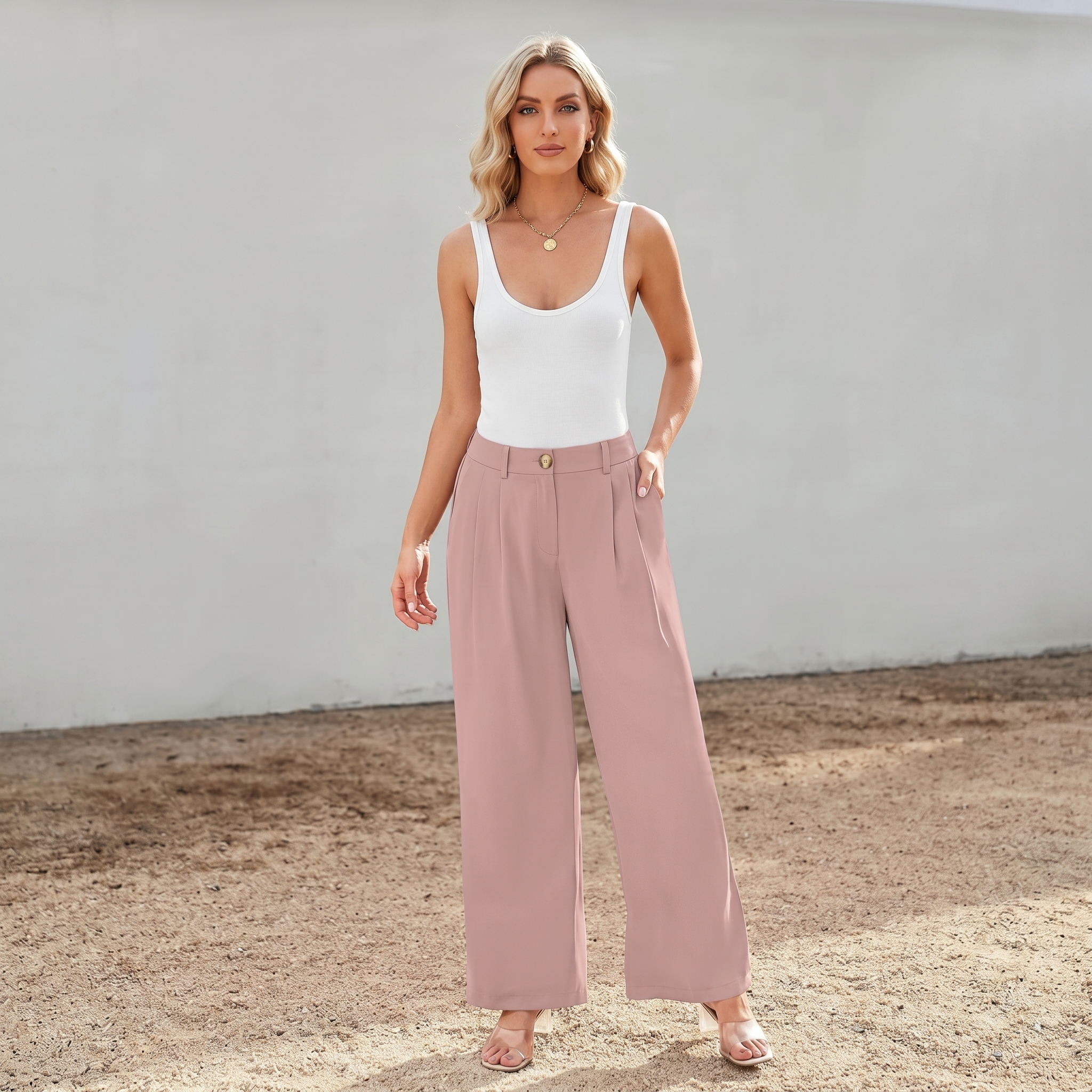 Wide And Leg Dress Pants High Rise Dressy For Women
