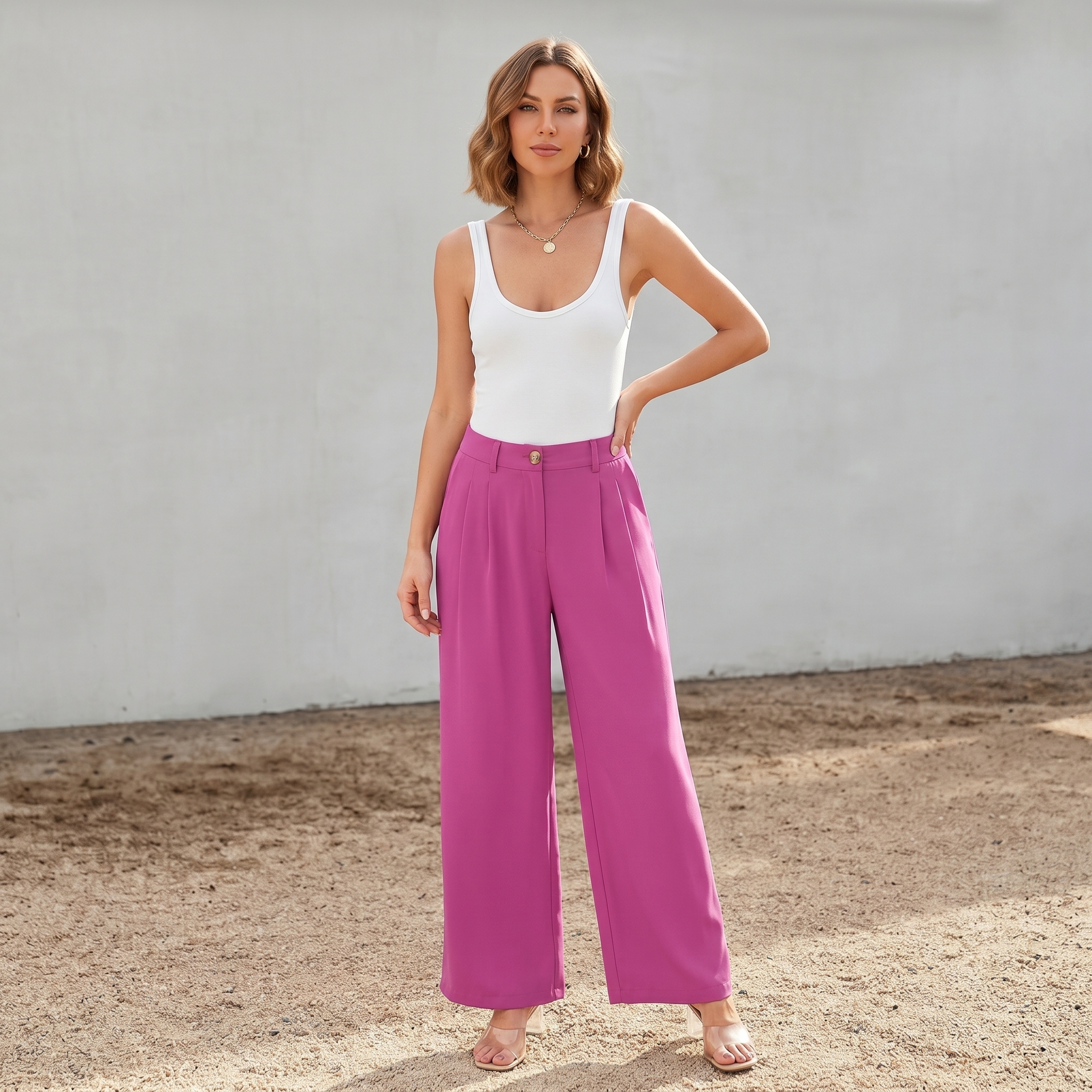 Wide And Leg Dress Pants High Rise Dressy For Women