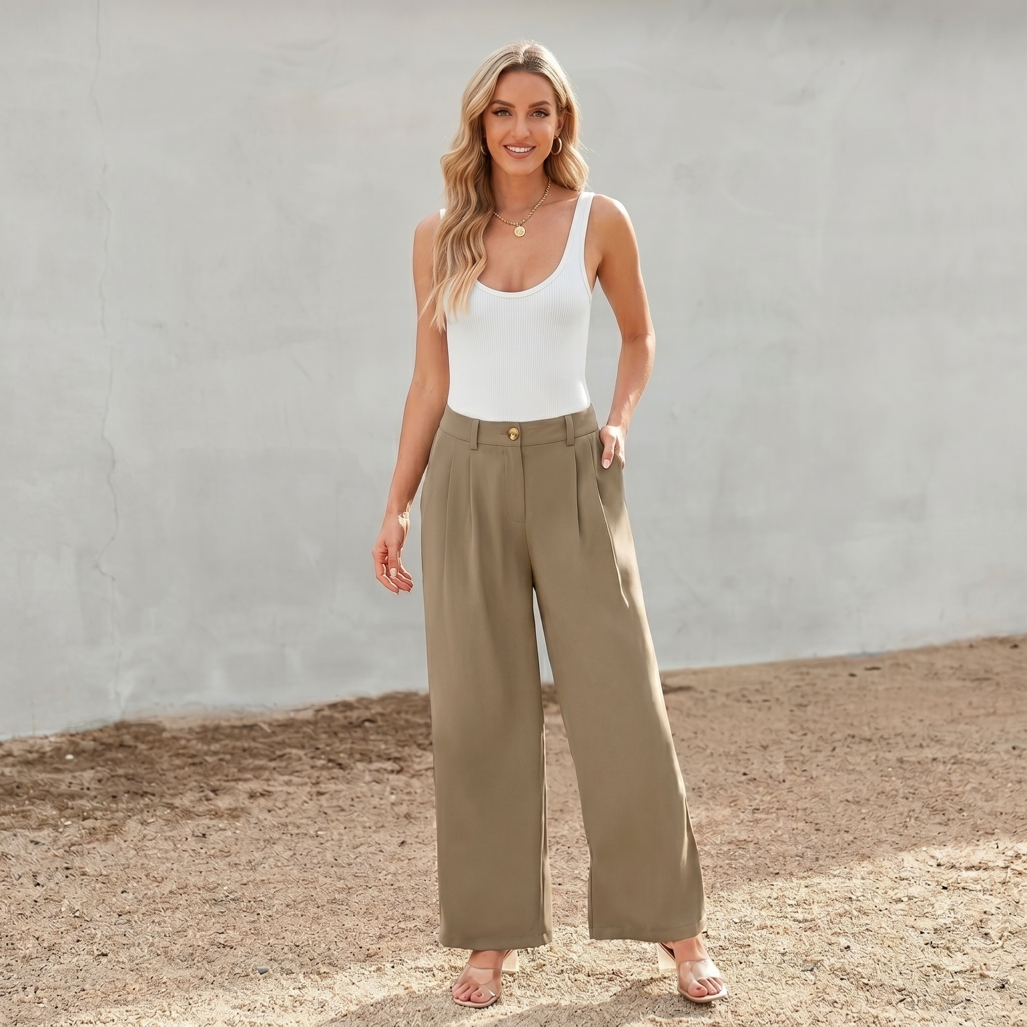 Wide And Leg Dress Pants High Rise Dressy For Women
