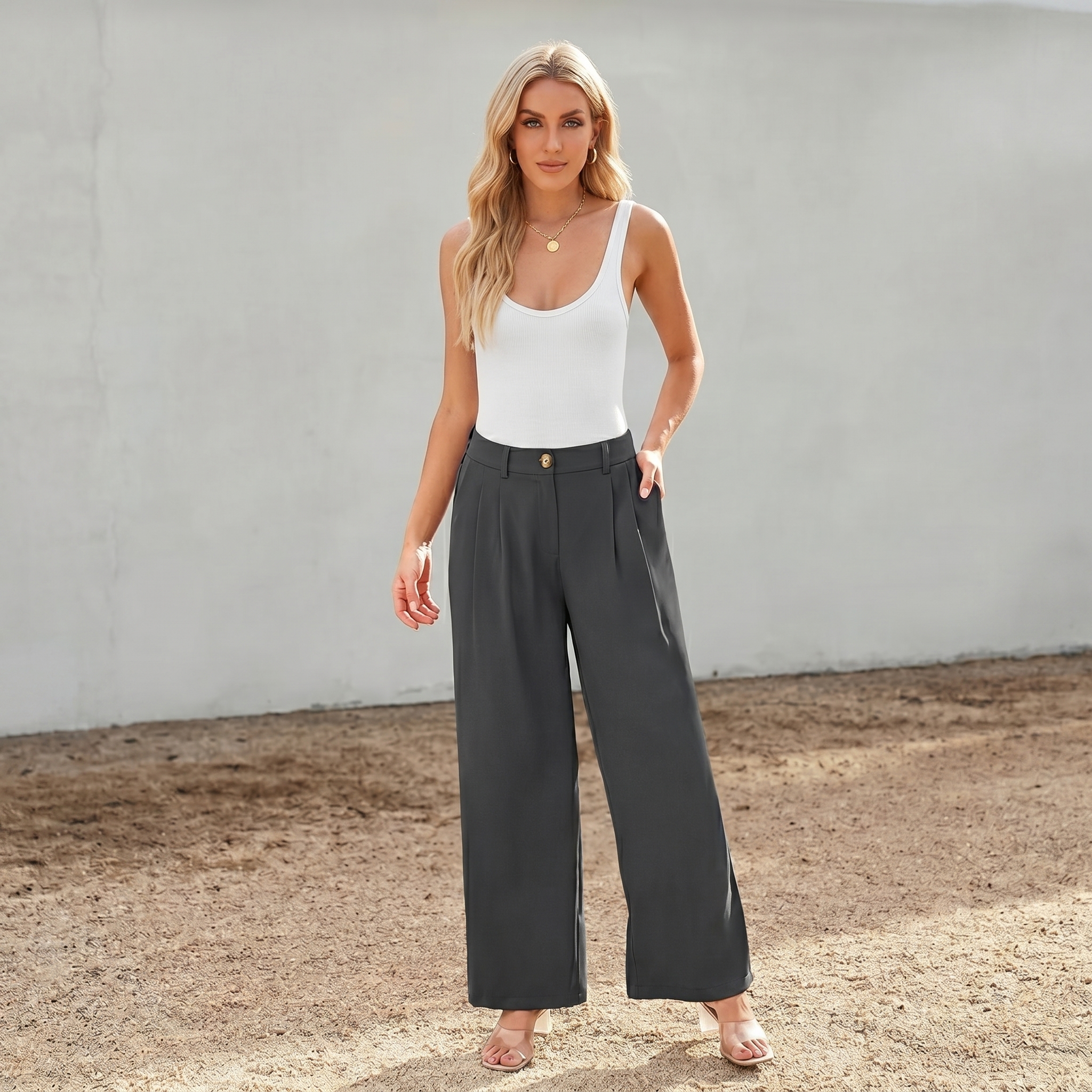 Wide And Leg Dress Pants High Rise Dressy For Women