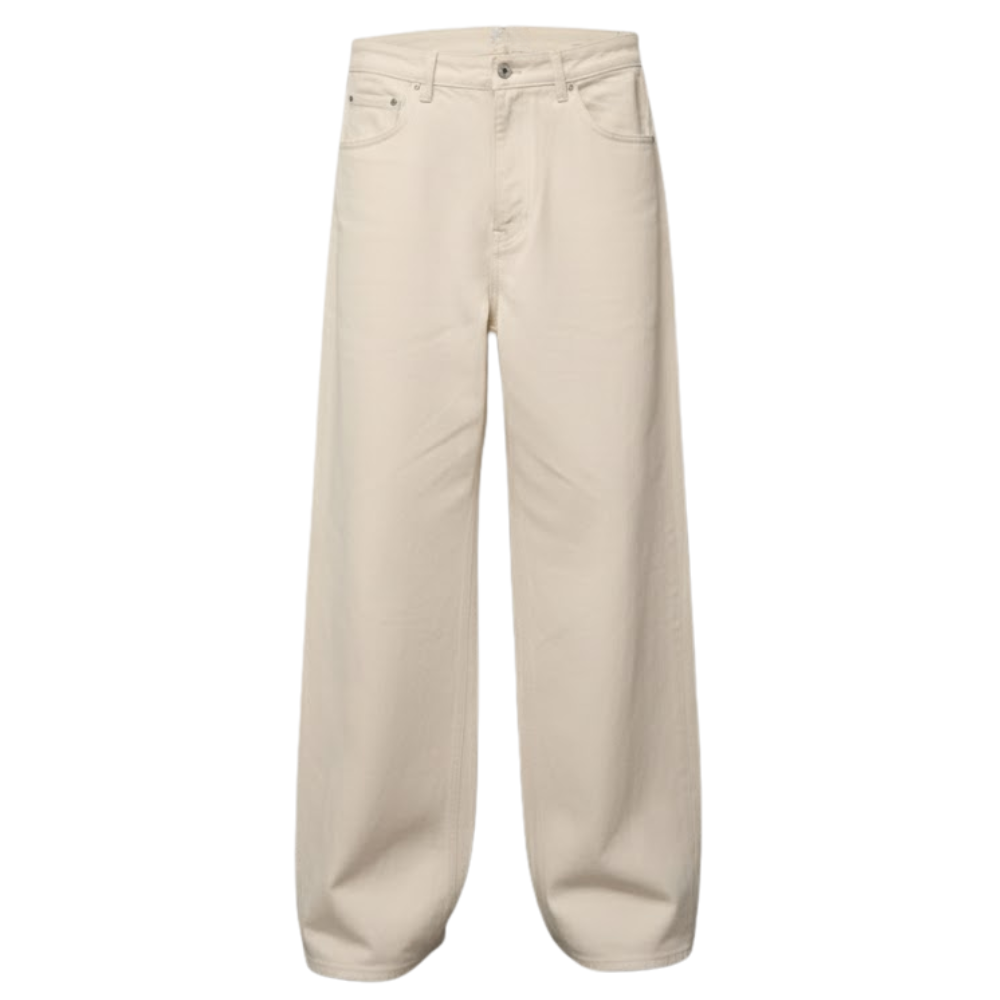 Men's  Raw Denim Wide Shank – full length outfit view
