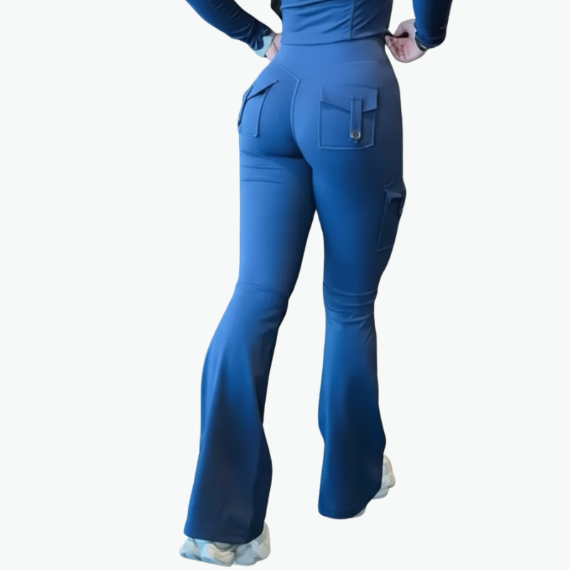 Women's Flare Cargo Workout Yoga Pants – lifestyle view 24