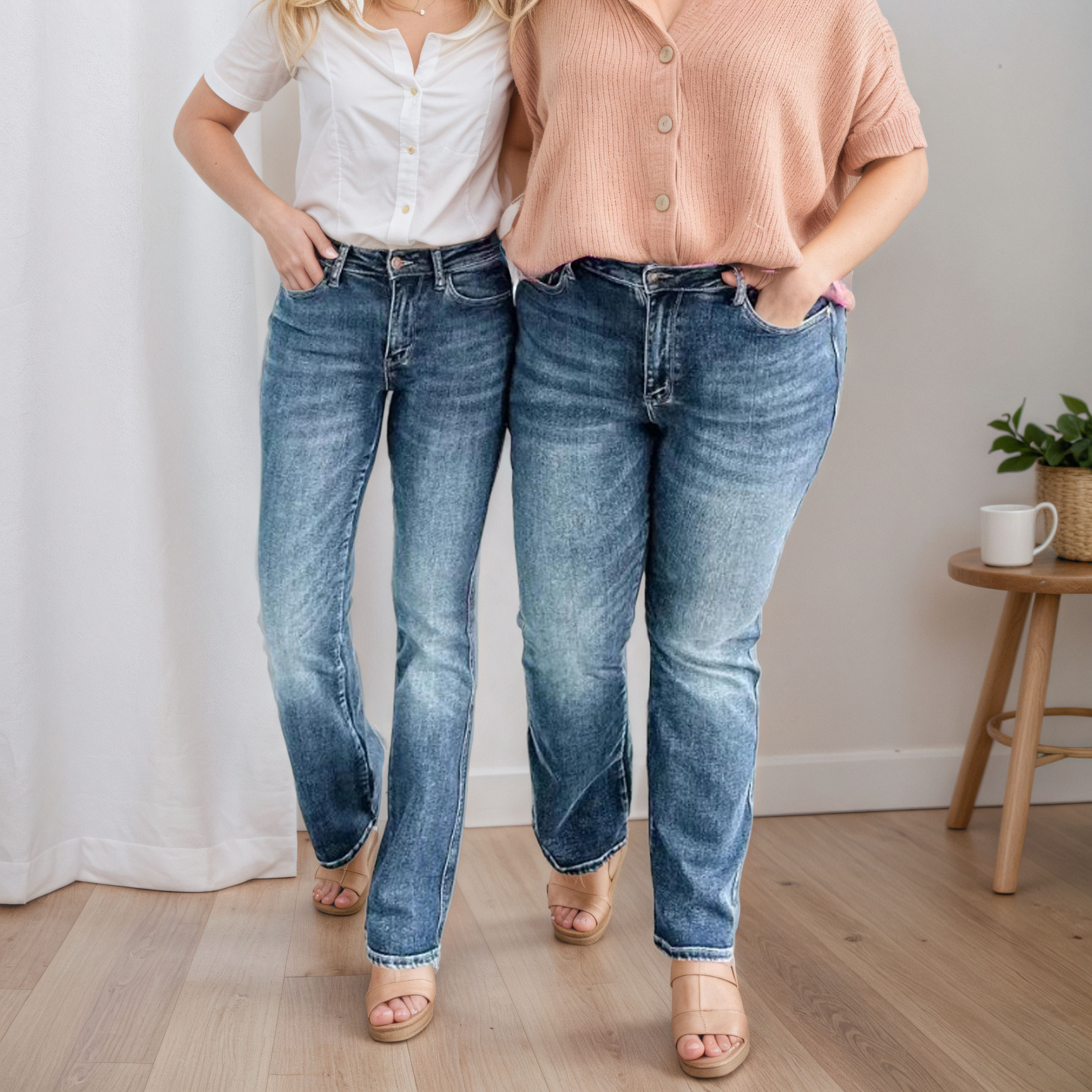 High Stretch Bootcut Jeans – fabric detail close-up