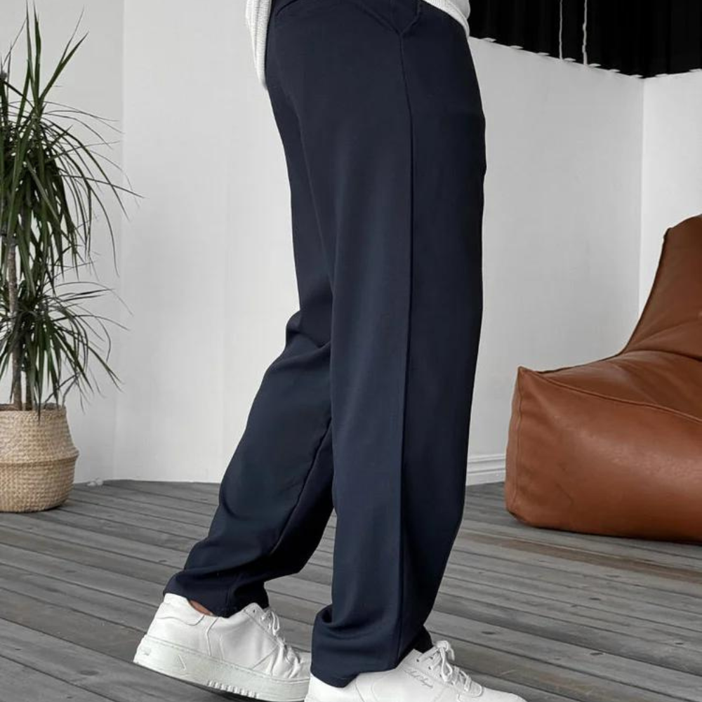 Contemporary Neutral Tone Fit Pants – back view detail
