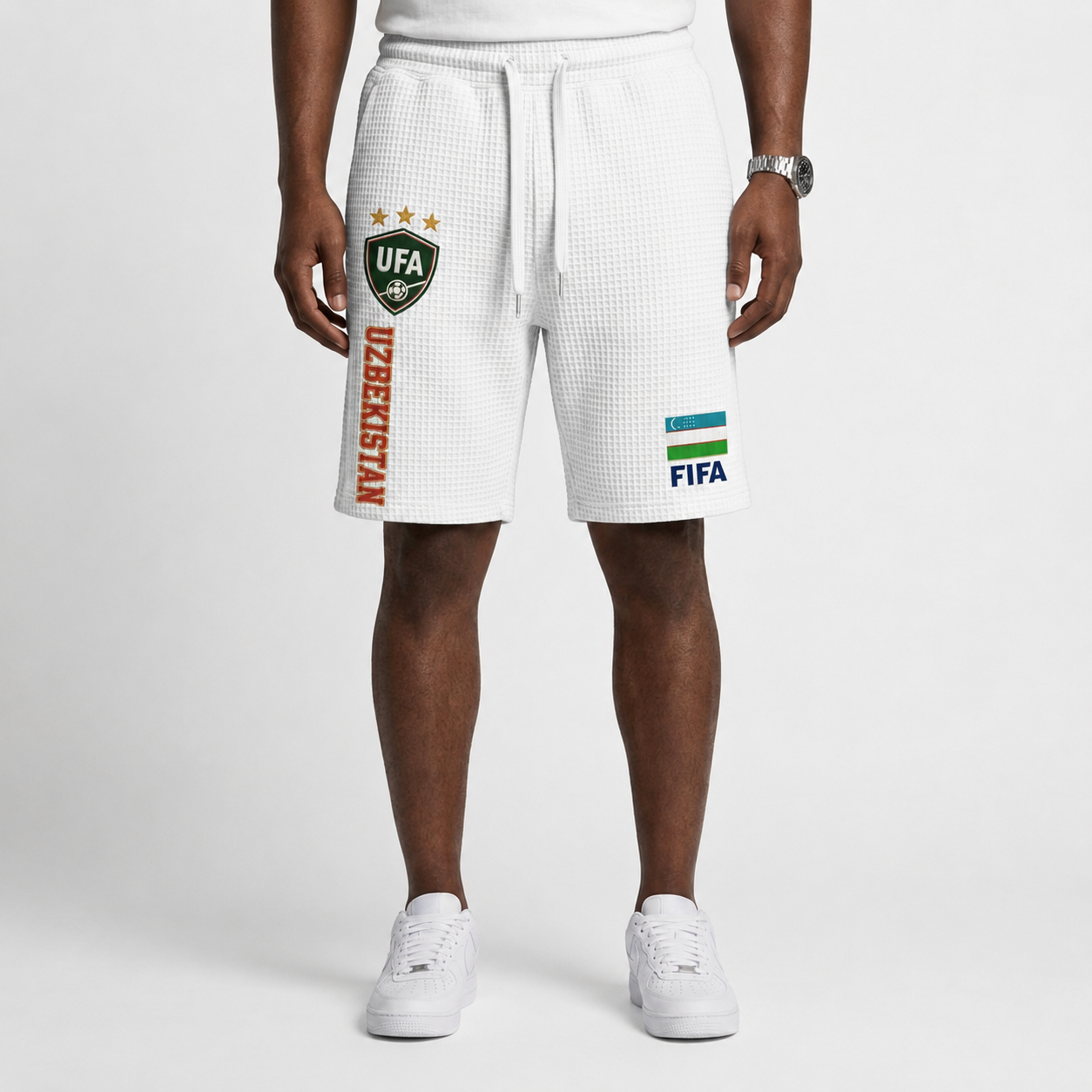 FIFA 2026 Uzbekistan Printed Waffle Football Fan Shorts