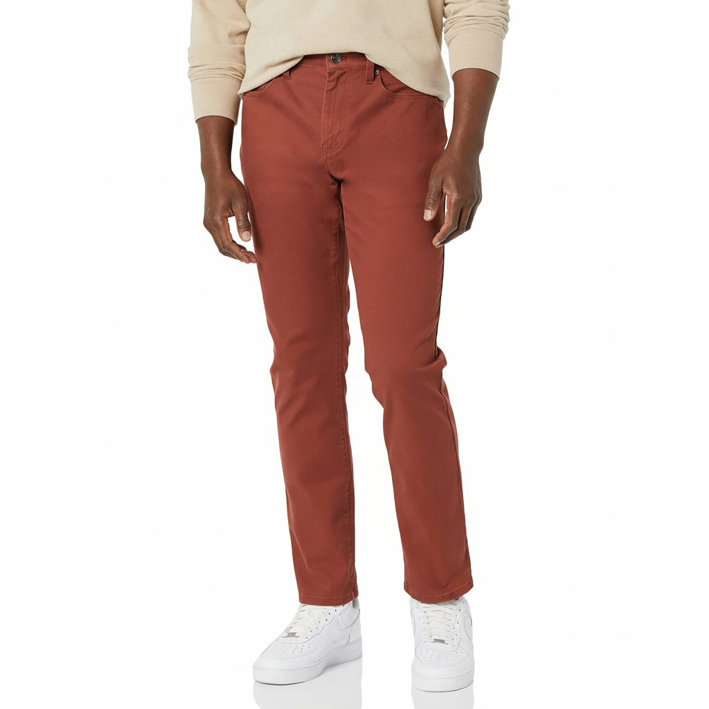 Straight Fit 5 Pocket Stretchable Twill Pants – women's cargo pants front view