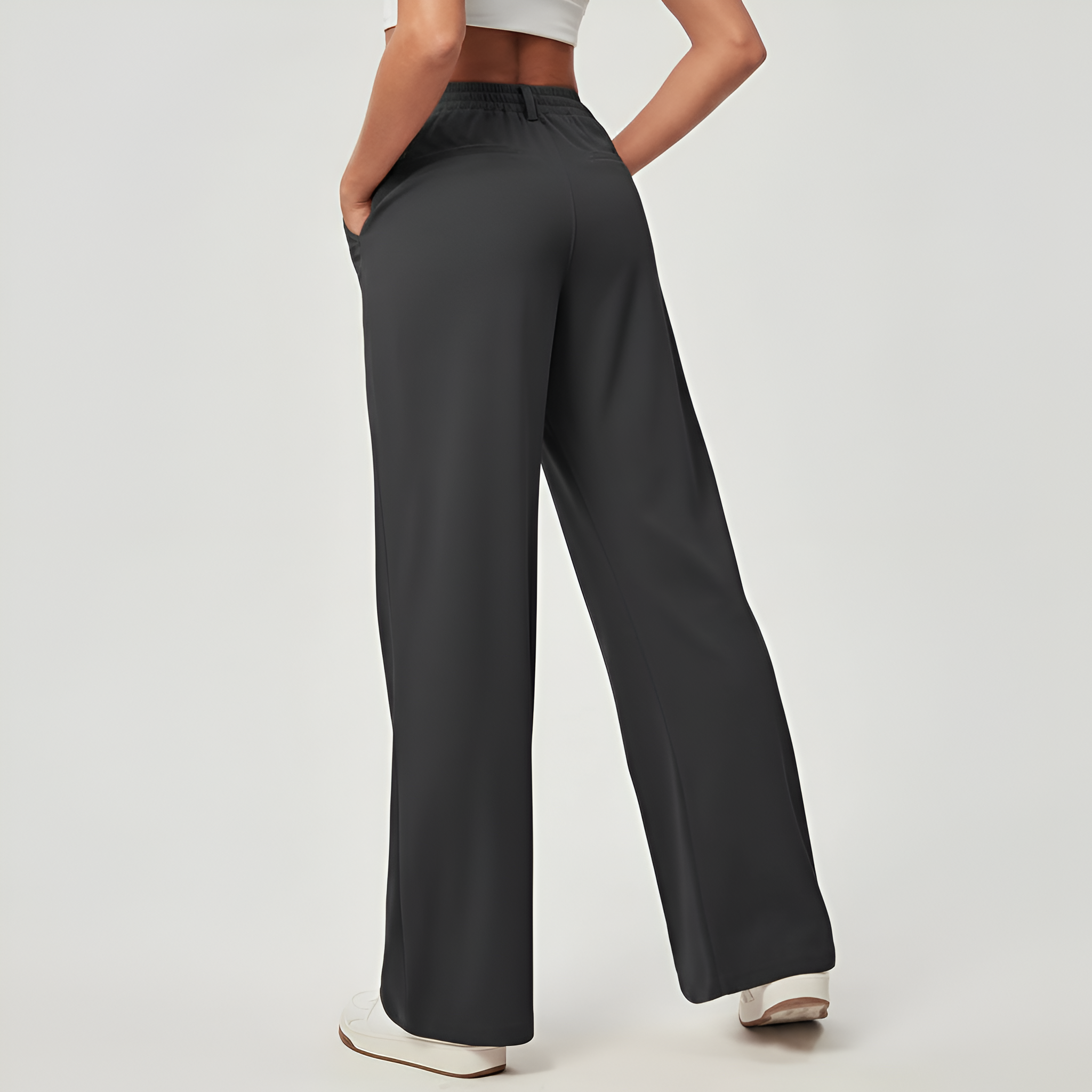 Casual And Comfortable Wide Fit Stretchy Work Pants For Women  – lifestyle view 14