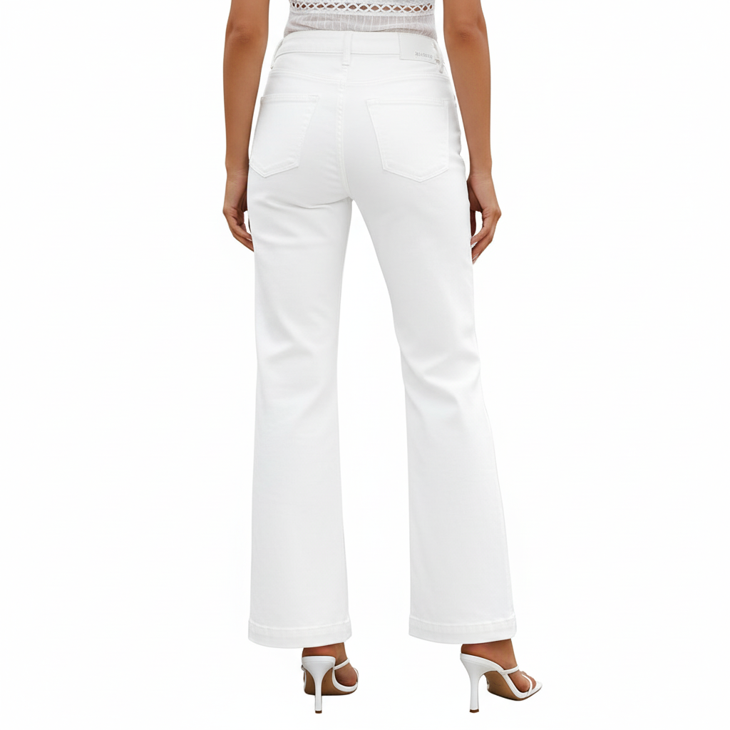 High Rise Wide Jeans With Front Seam For Women – model wearing view
