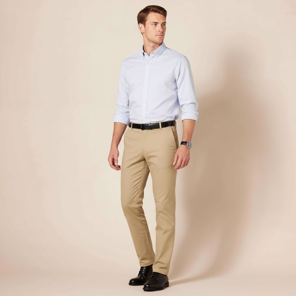 Slim Fit Flat Front Dress Pants For Men – lifestyle view 27