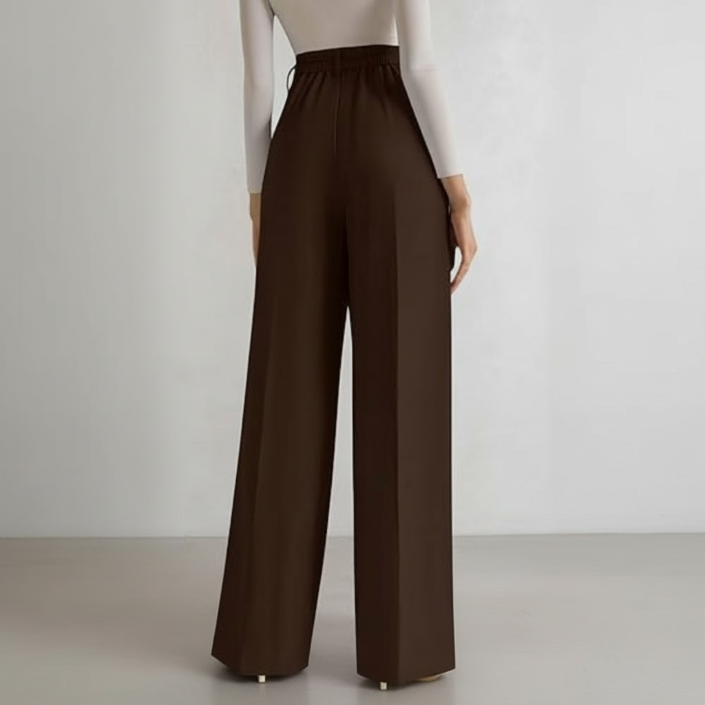Wide Fit Casual Flowy Work Palazzo Pants For Women – fit and style view
