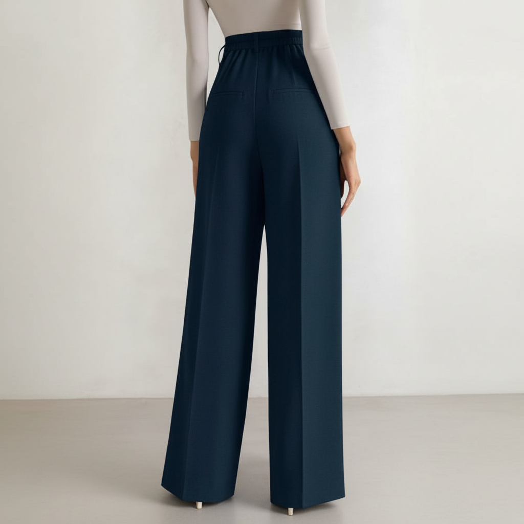 Wide Fit Casual Flowy Work Palazzo Pants For Women – lifestyle view 14