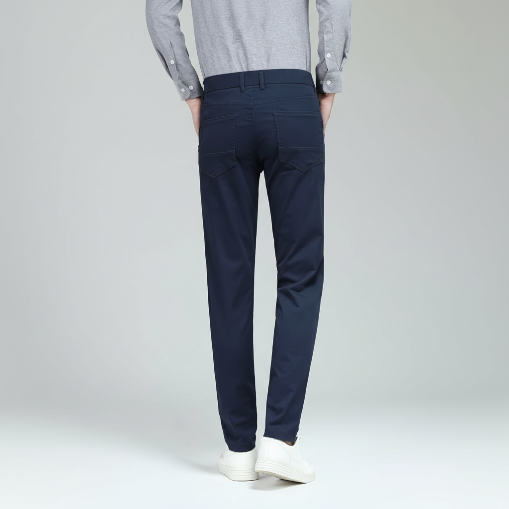 Flat Front Skinny Stretchy Slim Fit Tapered Trousers – lifestyle view 36