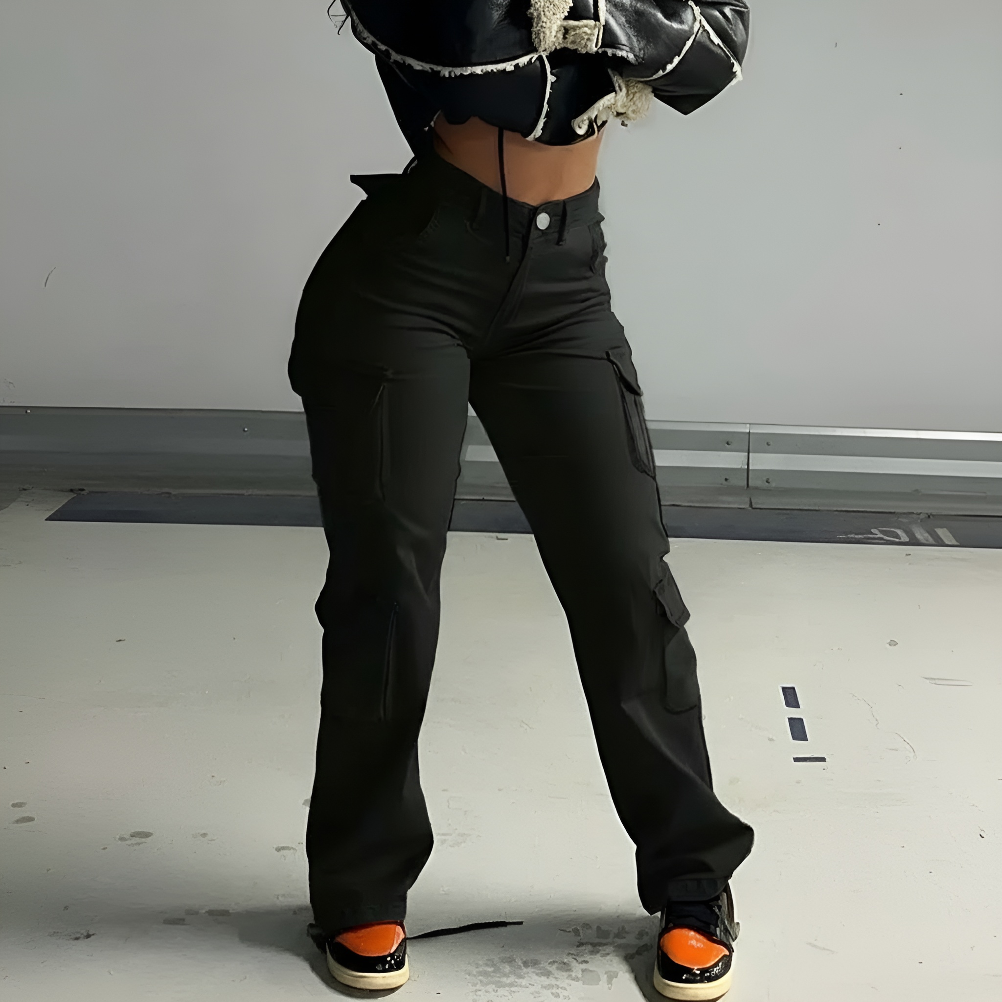 Casual Baggy Streetwear Cargo Pants For Women – women's cargo pants front view