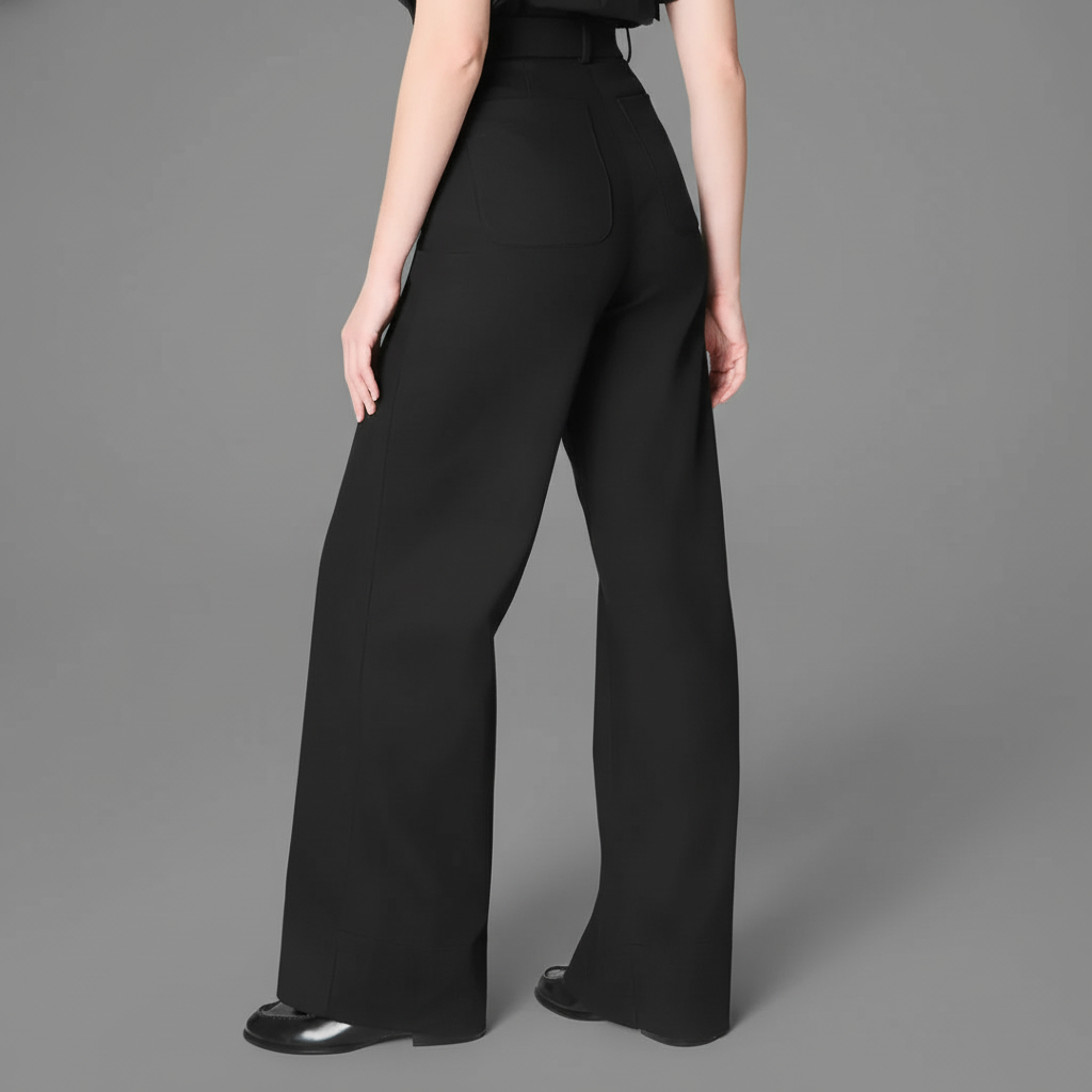 High Rise Stretch Wide Pant With Smoothing Panel