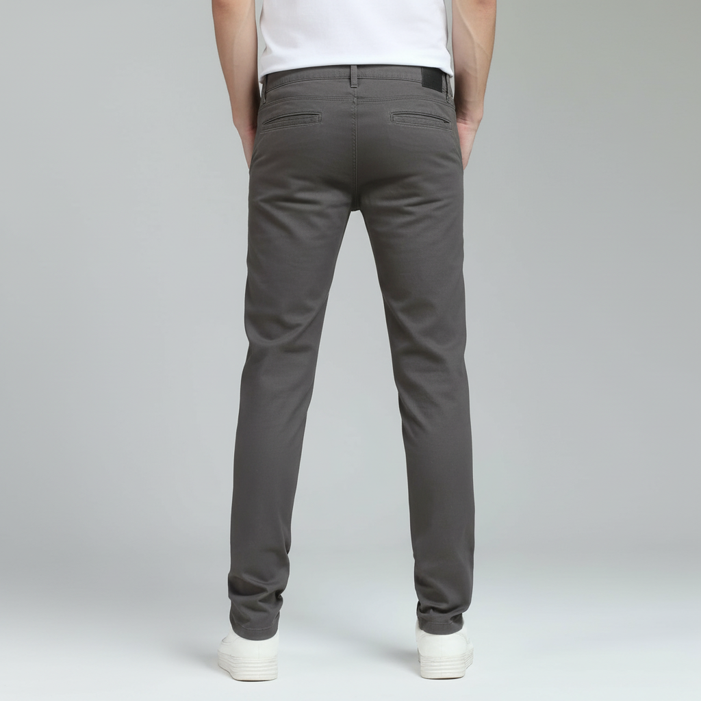Flat Front Skinny Stretchy Slim Fit Tapered Trousers – lifestyle view 45