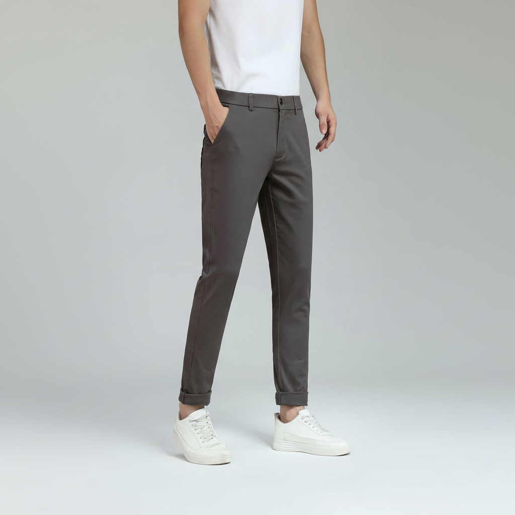 Flat Front Skinny Stretchy Slim Fit Tapered Trousers – lifestyle view 43