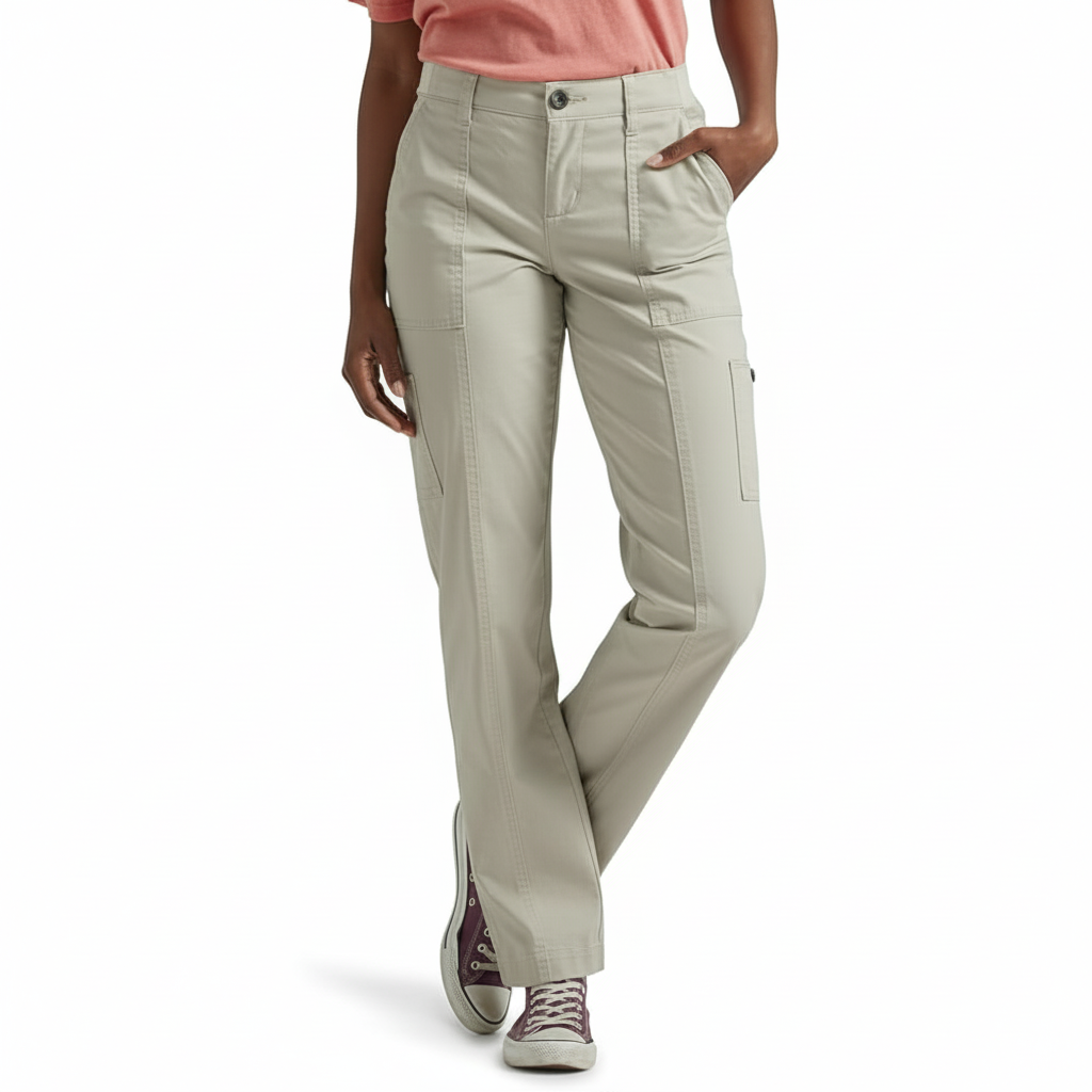 Flex To Go Straight Fit Utility Pants For Women – fabric detail close-up