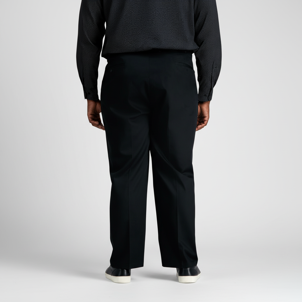 Classic Fit Pleated Pants With No Iron Finish And Clean Look For Men – fabric detail close-up