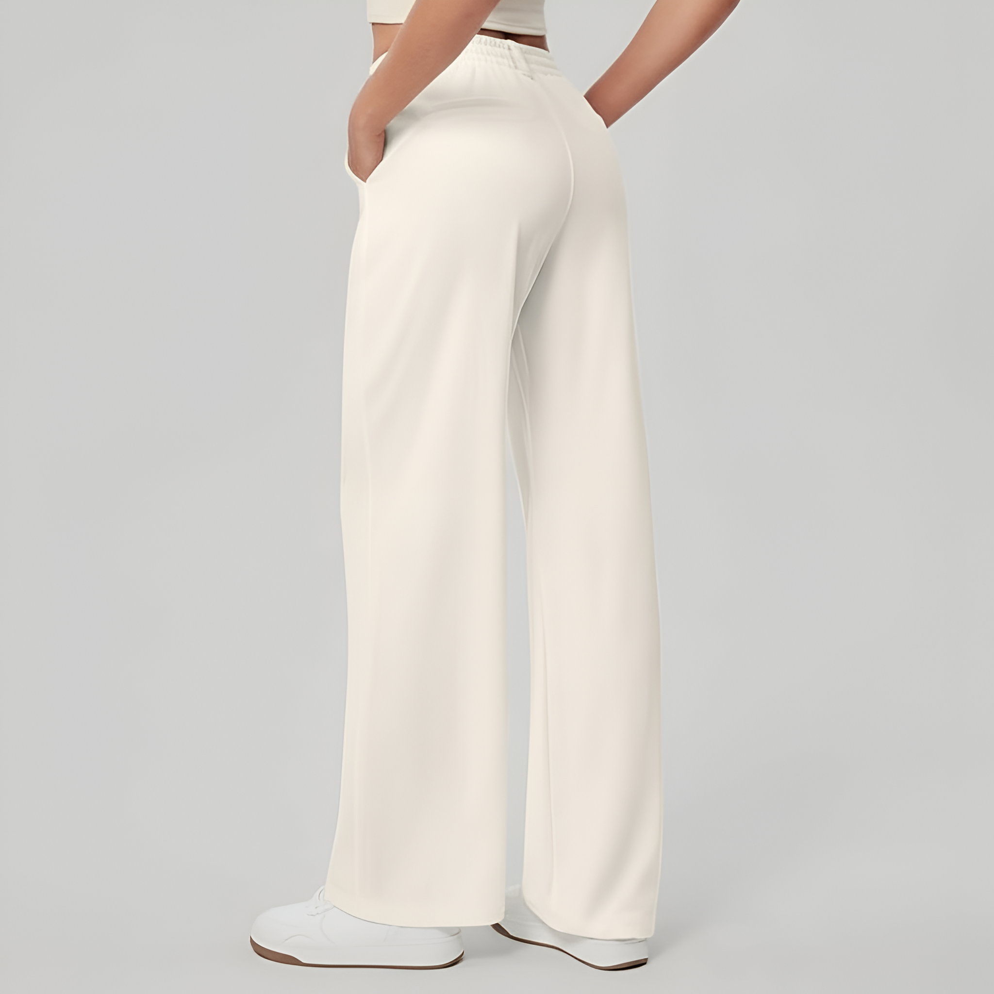 Casual And Comfortable Wide Fit Stretchy Work Pants For Women  – lifestyle view 20