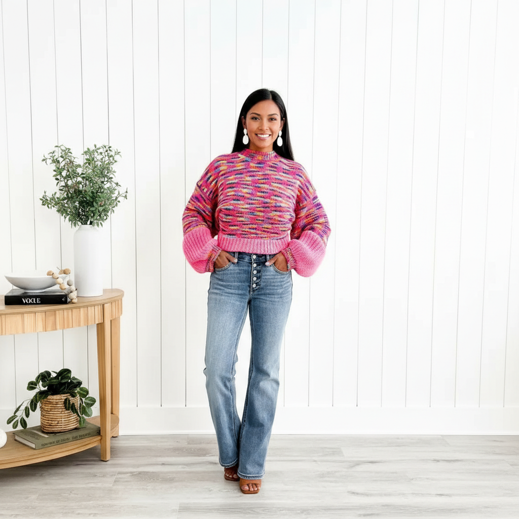 Mid Rise Button Fly Bootcut Jeans