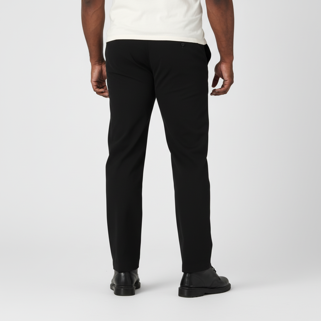 Regular Straight Fit Pant With Flat Front Style For Men – back view detail