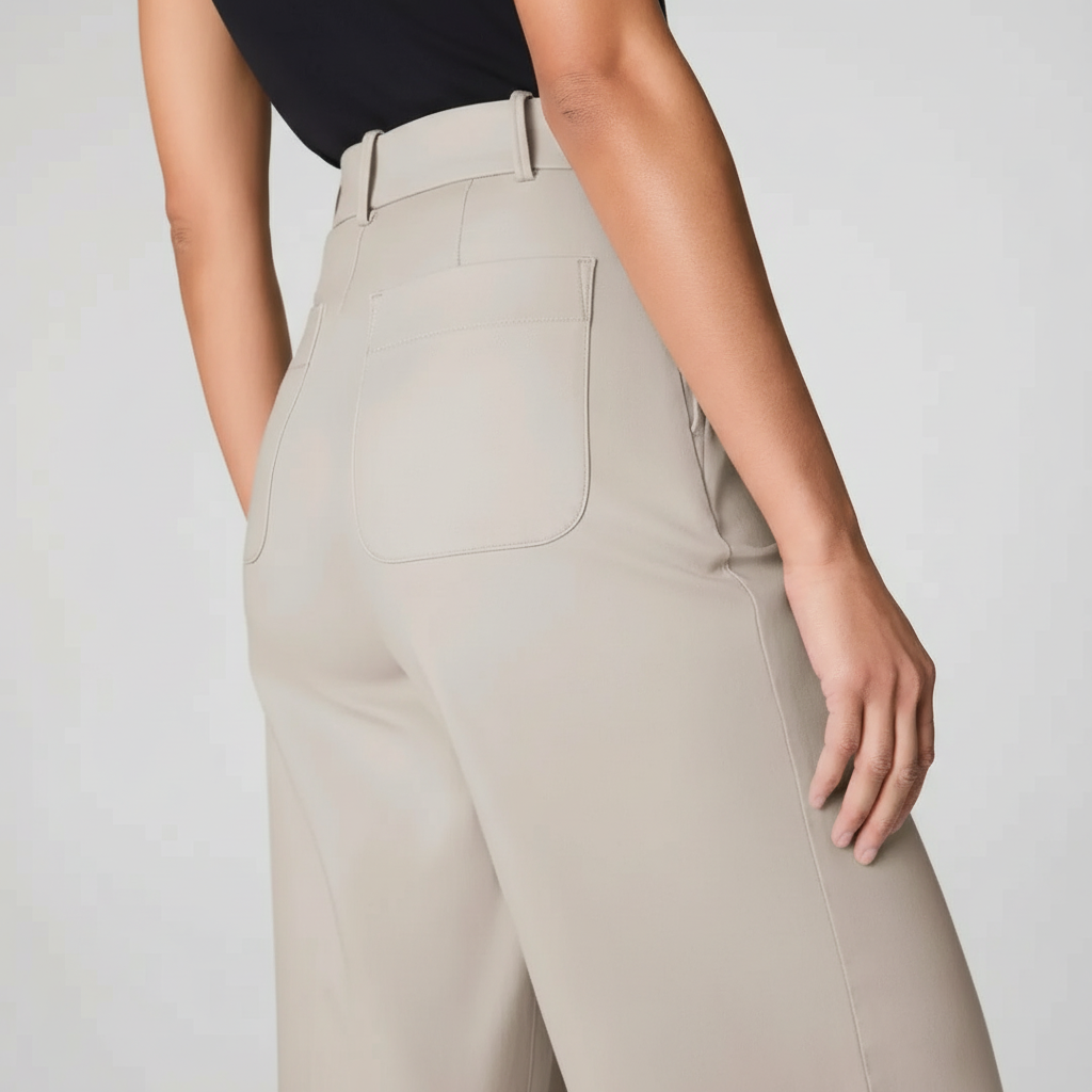 High Rise Stretch Wide Pant With Smoothing Panel