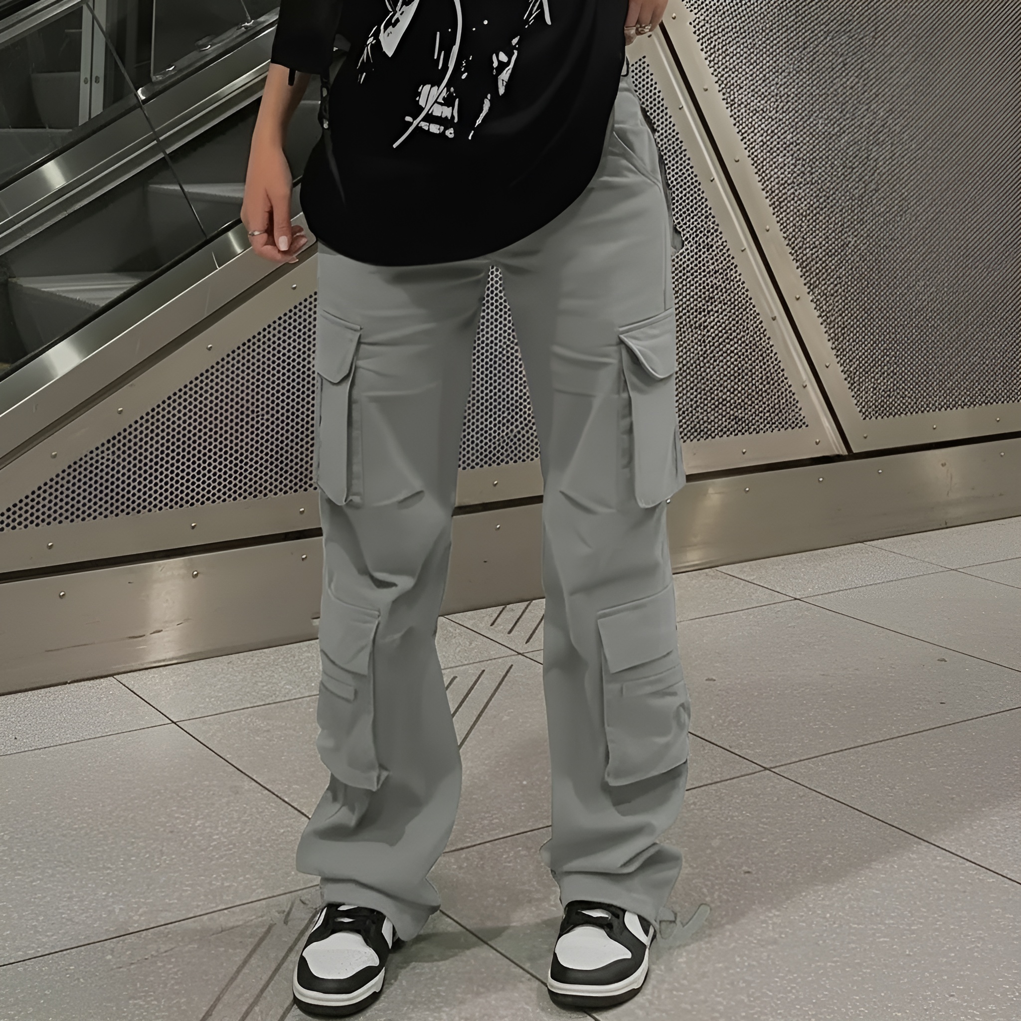 Casual Baggy Streetwear Cargo Trousers For MenCasual Baggy Streetwear Cargo Pants For Women - Image 5