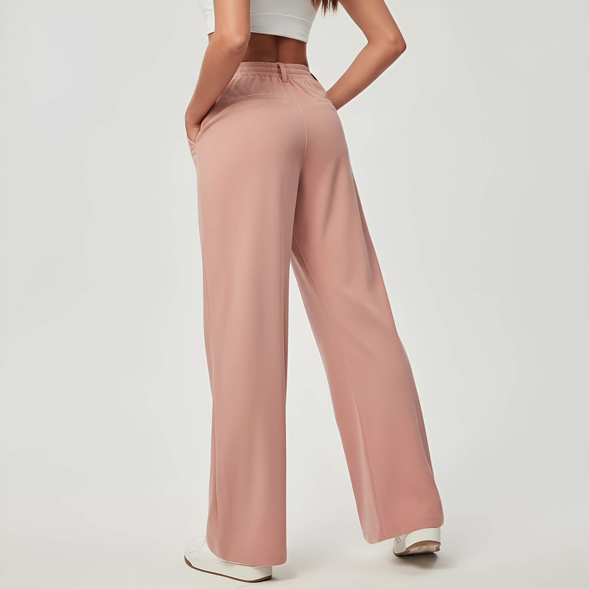 Casual And Comfortable Wide Fit Stretchy Work Pants For Women  – lifestyle view 18