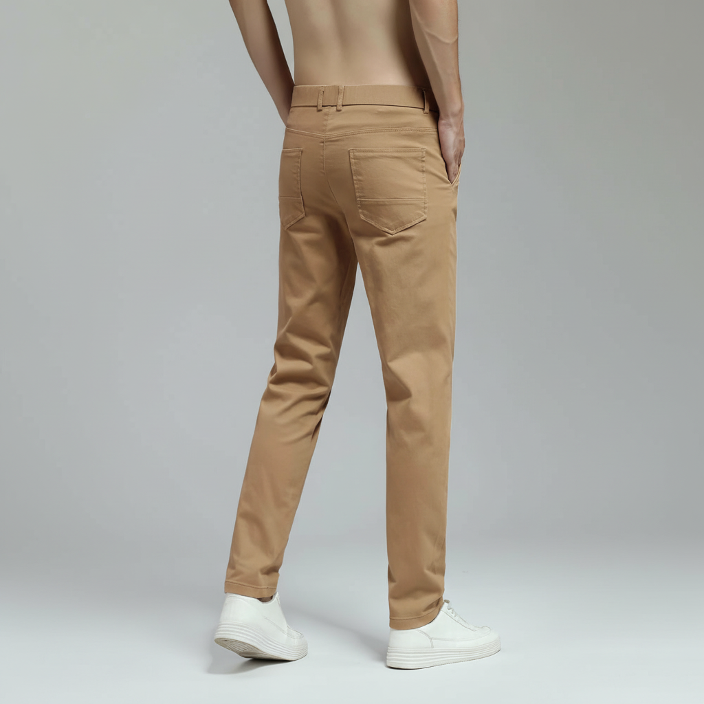 Flat Front Skinny Stretchy Slim Fit Tapered Trousers – lifestyle view 17