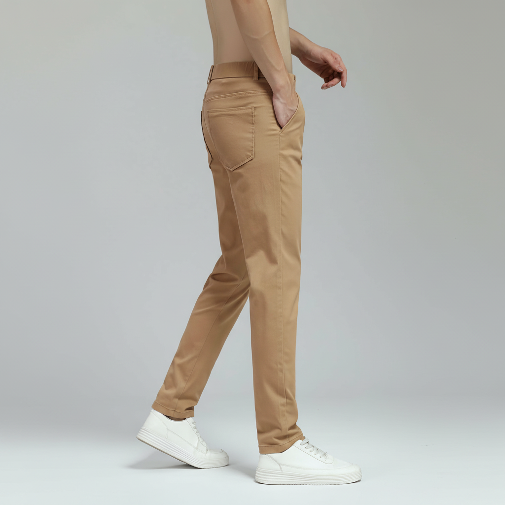 Flat Front Skinny Stretchy Slim Fit Tapered Trousers – lifestyle view 16