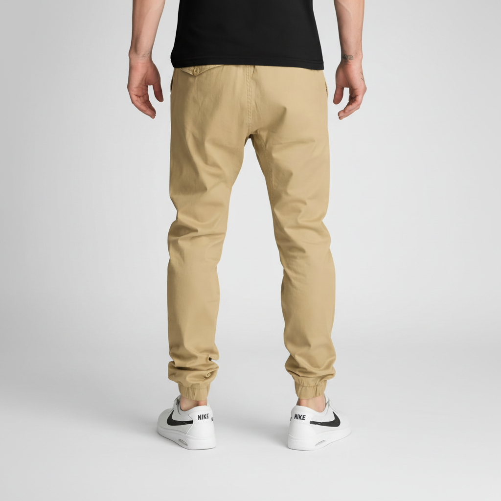 Twill Jogger Pants With Stretch Comfort And Ribbed Hem For Men – lifestyle view 16