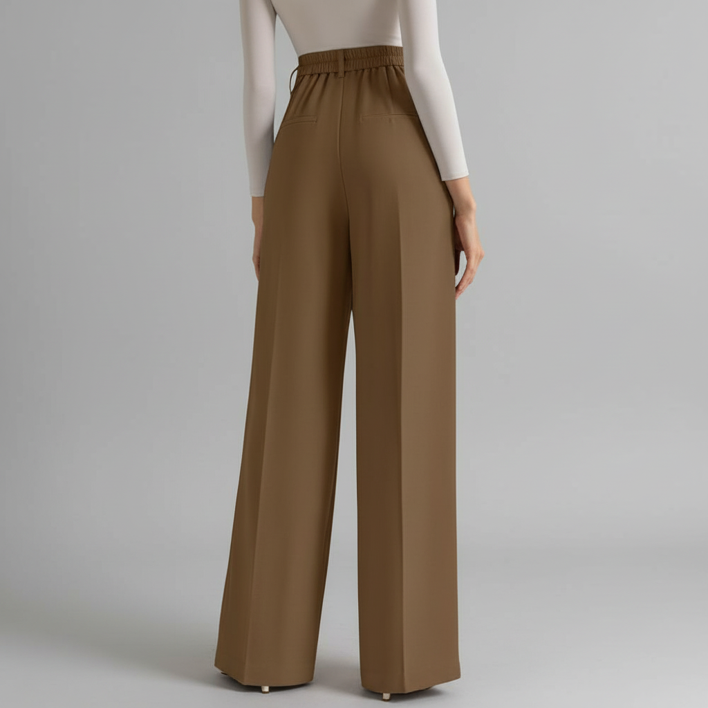 Wide Fit Casual Flowy Work Palazzo Pants For Women – lifestyle view 18