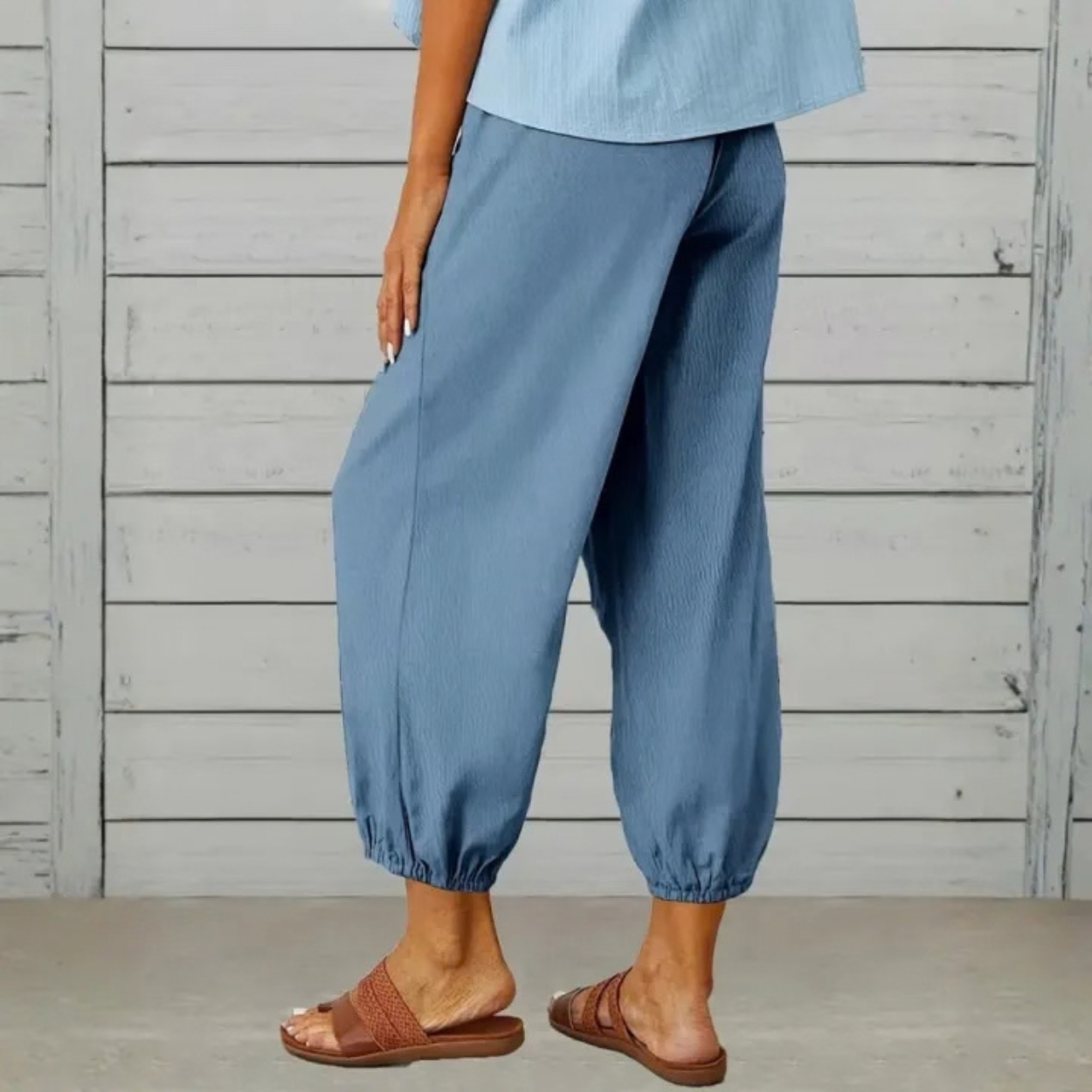 Casual Loose Drawstring Capri Pants For Women
